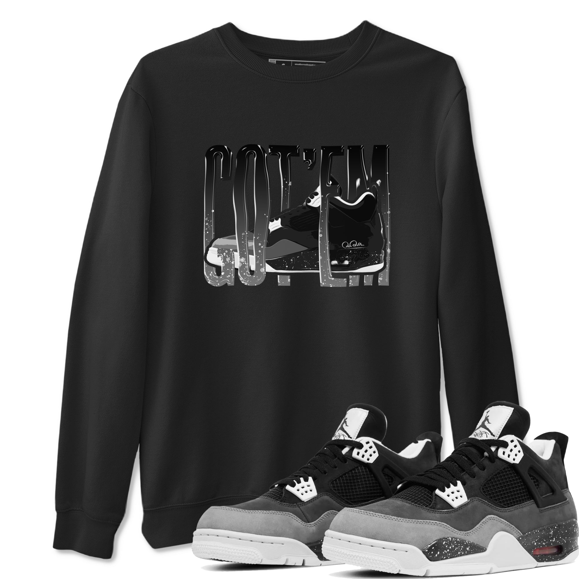 4s Fear shirts to match jordans Wiggling Gotem sneaker match tees Air Jordan 4 Fear match shoes to clothes Drip Gear Zone unisex cotton Black 1 shirts