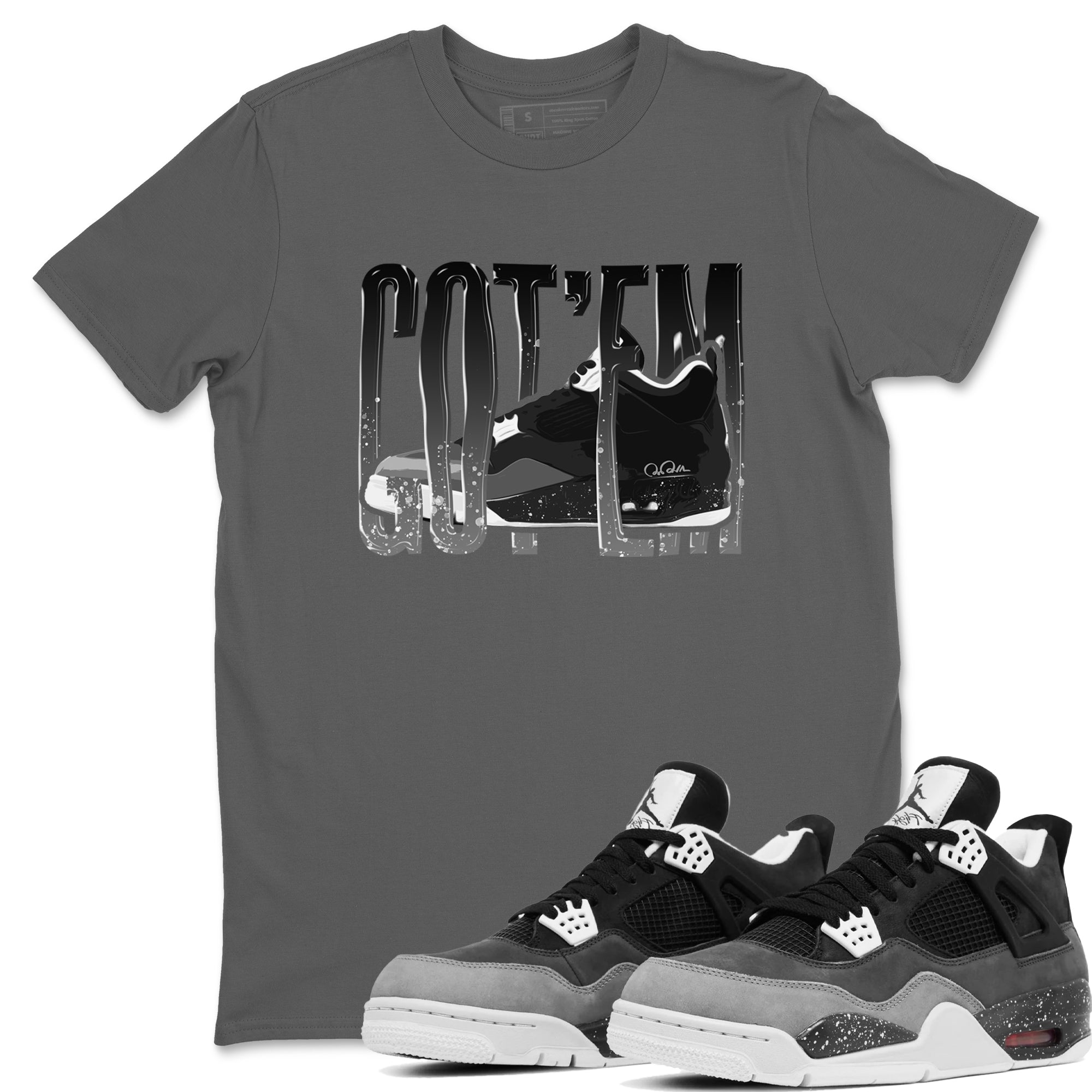 4s Fear shirts to match jordans Wiggling Gotem sneaker match tees Air Jordan 4 Fear match shoes to clothes Drip Gear Zone unisex cotton Cool Grey 1 shirts