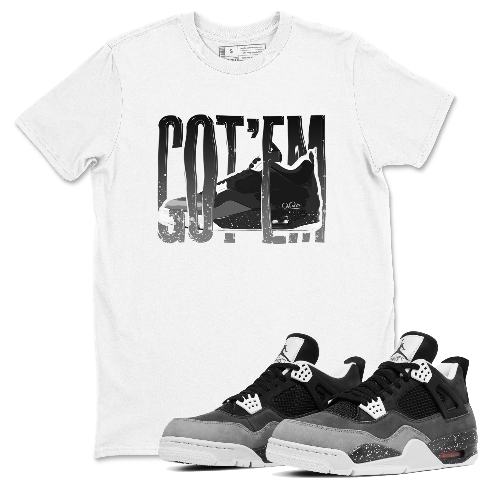 4s Fear shirts to match jordans Wiggling Gotem sneaker match tees Air Jordan 4 Fear match shoes to clothes Drip Gear Zone unisex cotton White 1 shirts
