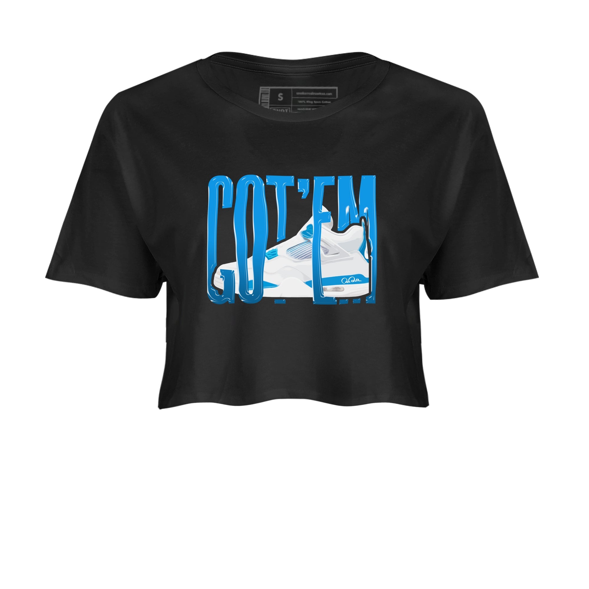 AJ4 Military Blue shirt to match jordans Wiggling Gotem sneaker tees Air Jordan 4 Military Blue Drip Gear Zone Black 2 crop length shirt