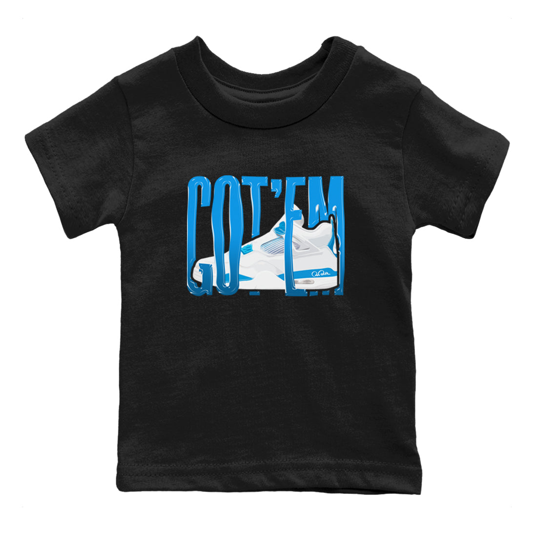 AJ4 Military Blue shirt to match jordans Wiggling Gotem sneaker tees Air Jordan 4 Military Blue Drip Gear Zone baby toddler Black 2 cotton Shirt