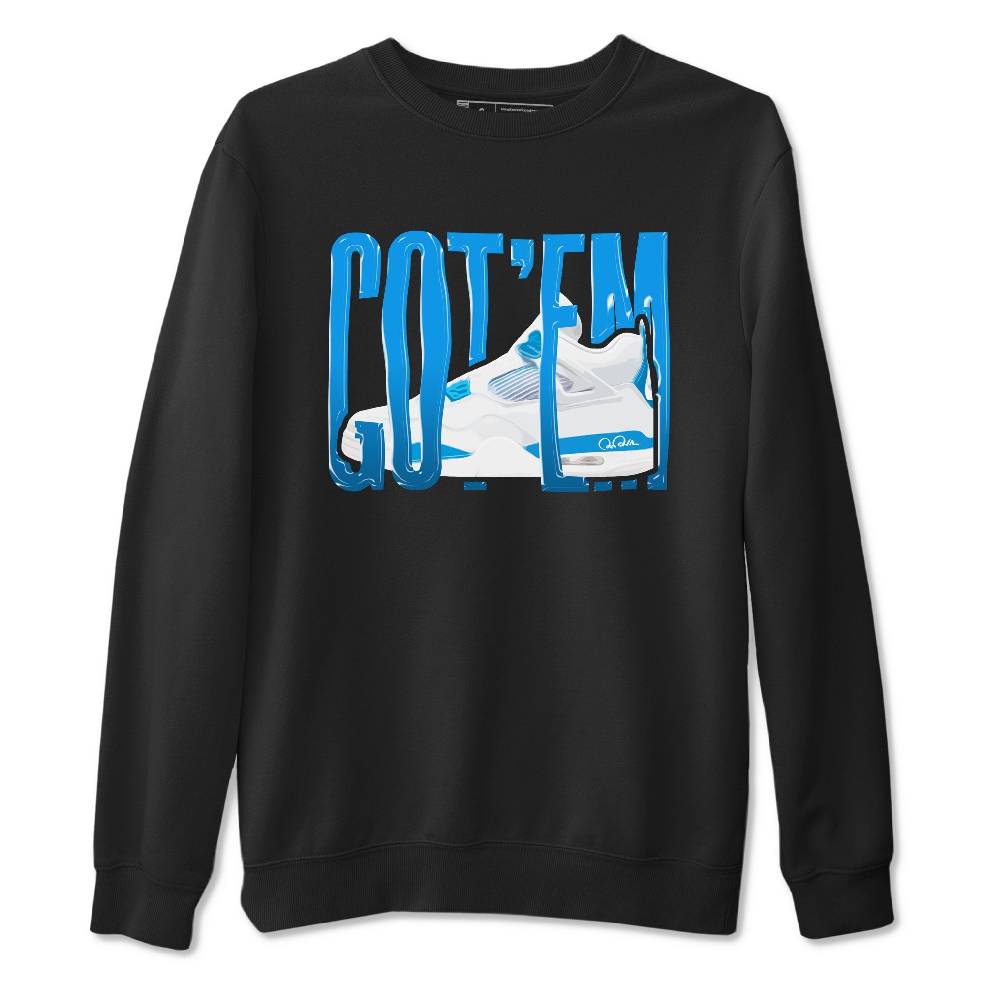 AJ4 Military Blue shirt to match jordans Wiggling Gotem sneaker tees Air Jordan 4 Military Blue Drip Gear Zone unisex cotton Black 2 crew neck shirt