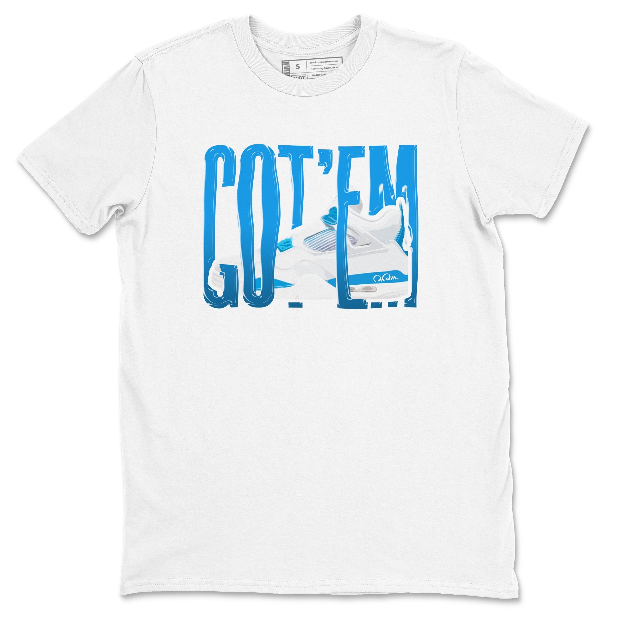 AJ4 Military Blue shirt to match jordans Wiggling Gotem sneaker tees Air Jordan 4 Military Blue Drip Gear Zone unisex cotton White 2 crew neck shirt