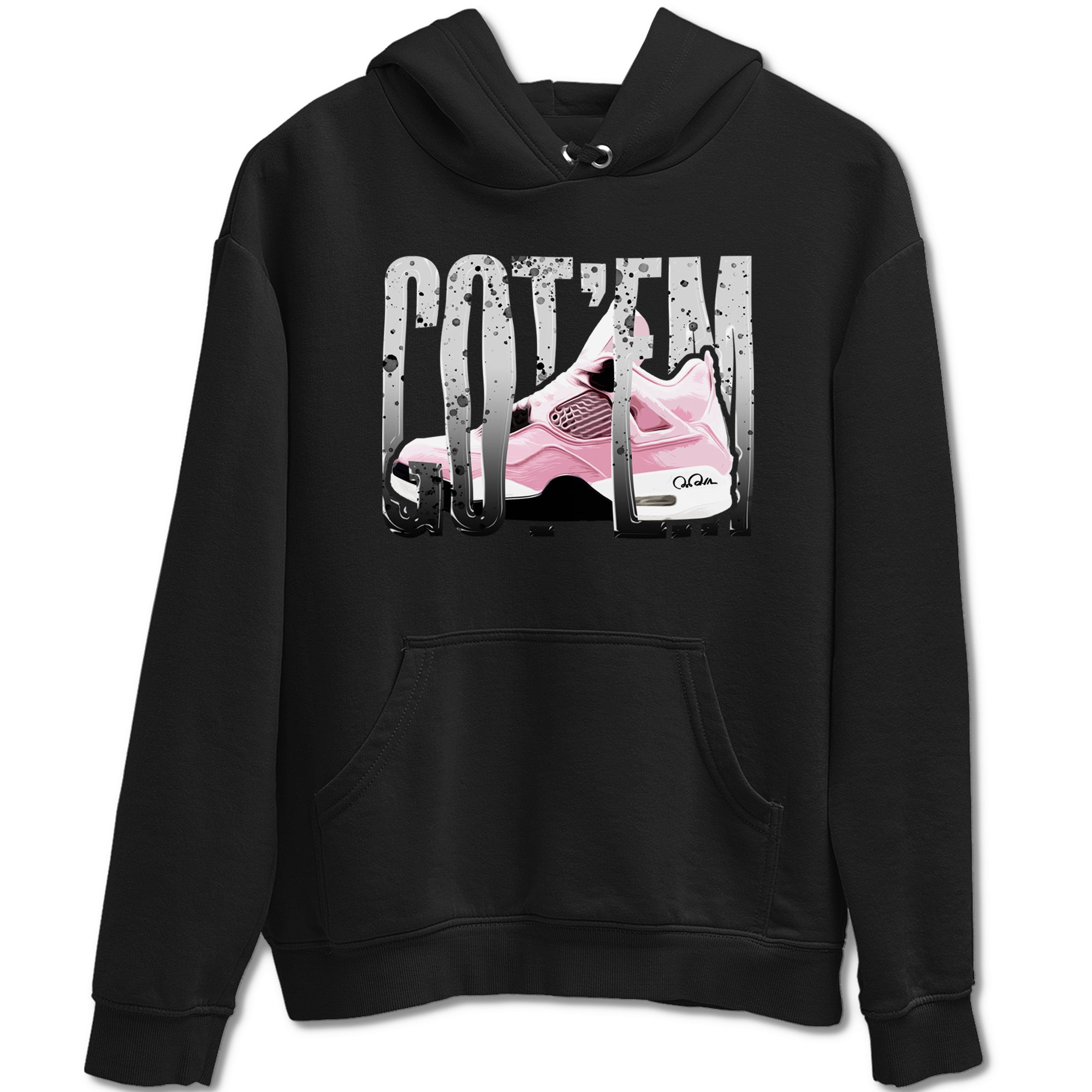 4s Retro Orchid shirts to match jordans Wiggling Gotem sneaker match tees Air Jordan 4 WMNS Orchid match shoes to clothes Drip Gear Zone unisex cotton Black 2 shirts