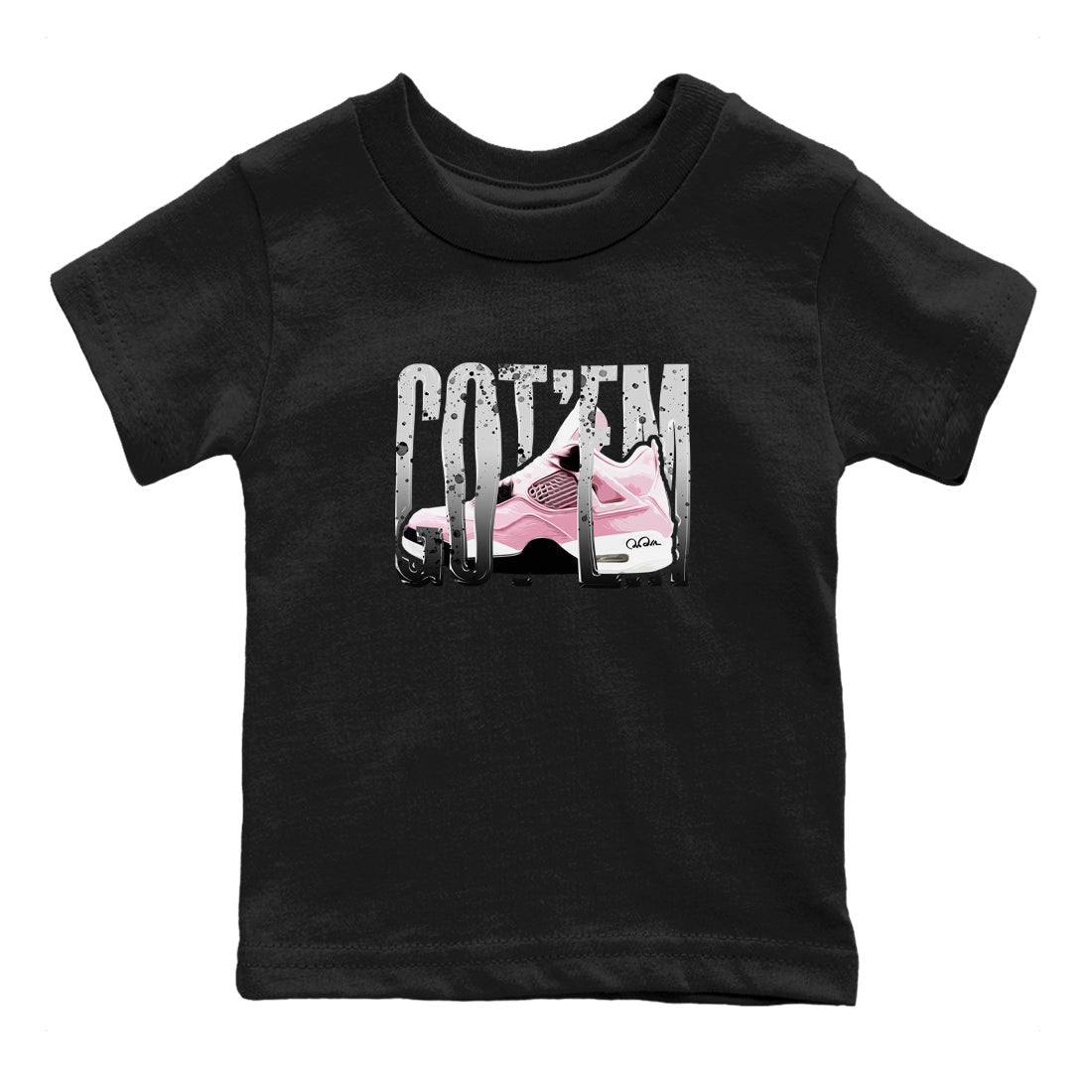 4s Retro Orchid shirts to match jordans Wiggling Gotem sneaker match tees Air Jordan 4 WMNS Orchid match shoes to clothes Drip Gear Zone Youth Baby Black 2 tee