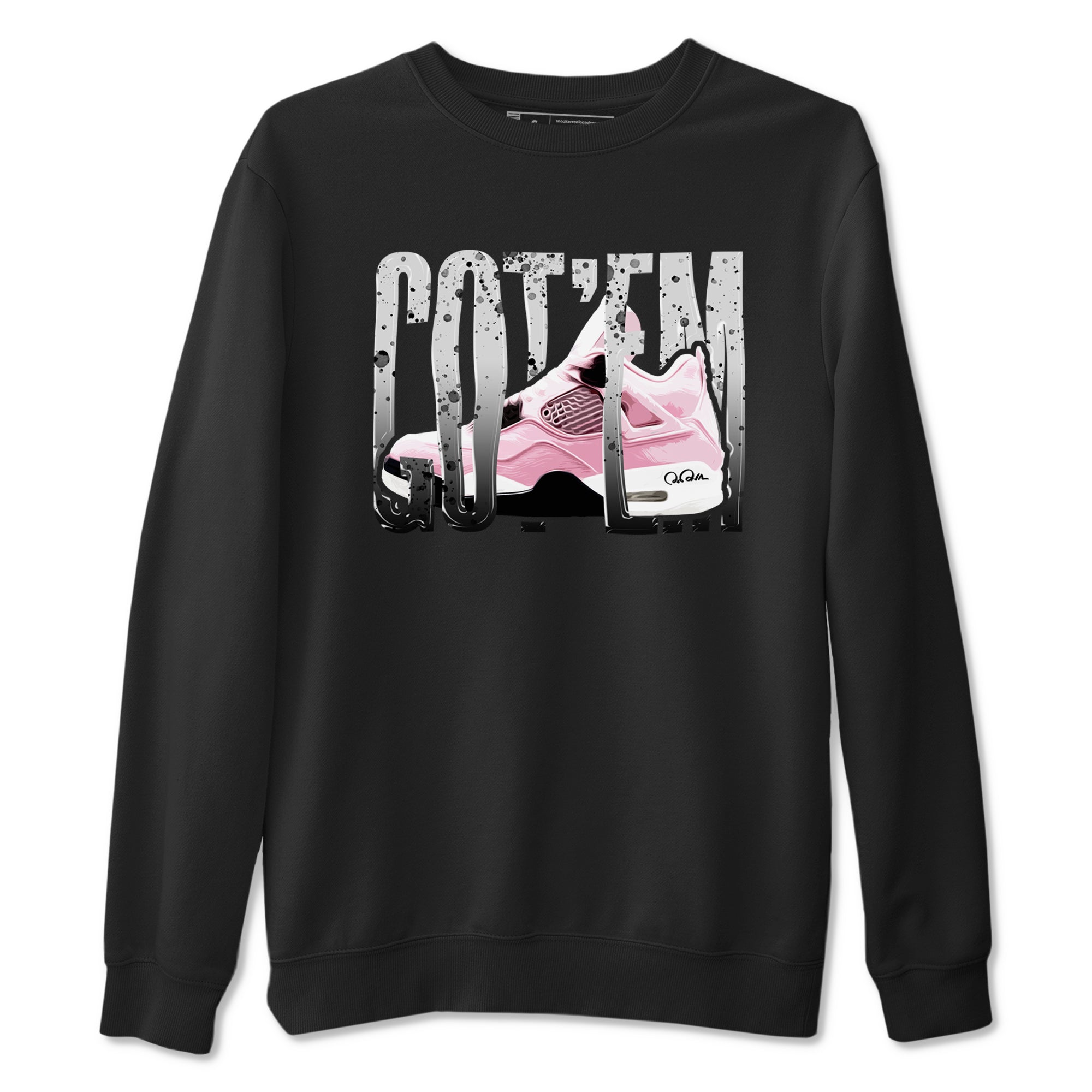 4s Retro Orchid shirts to match jordans Wiggling Gotem sneaker match tees Air Jordan 4 WMNS Orchid match shoes to clothes Drip Gear Zone unisex cotton Black 2 shirts