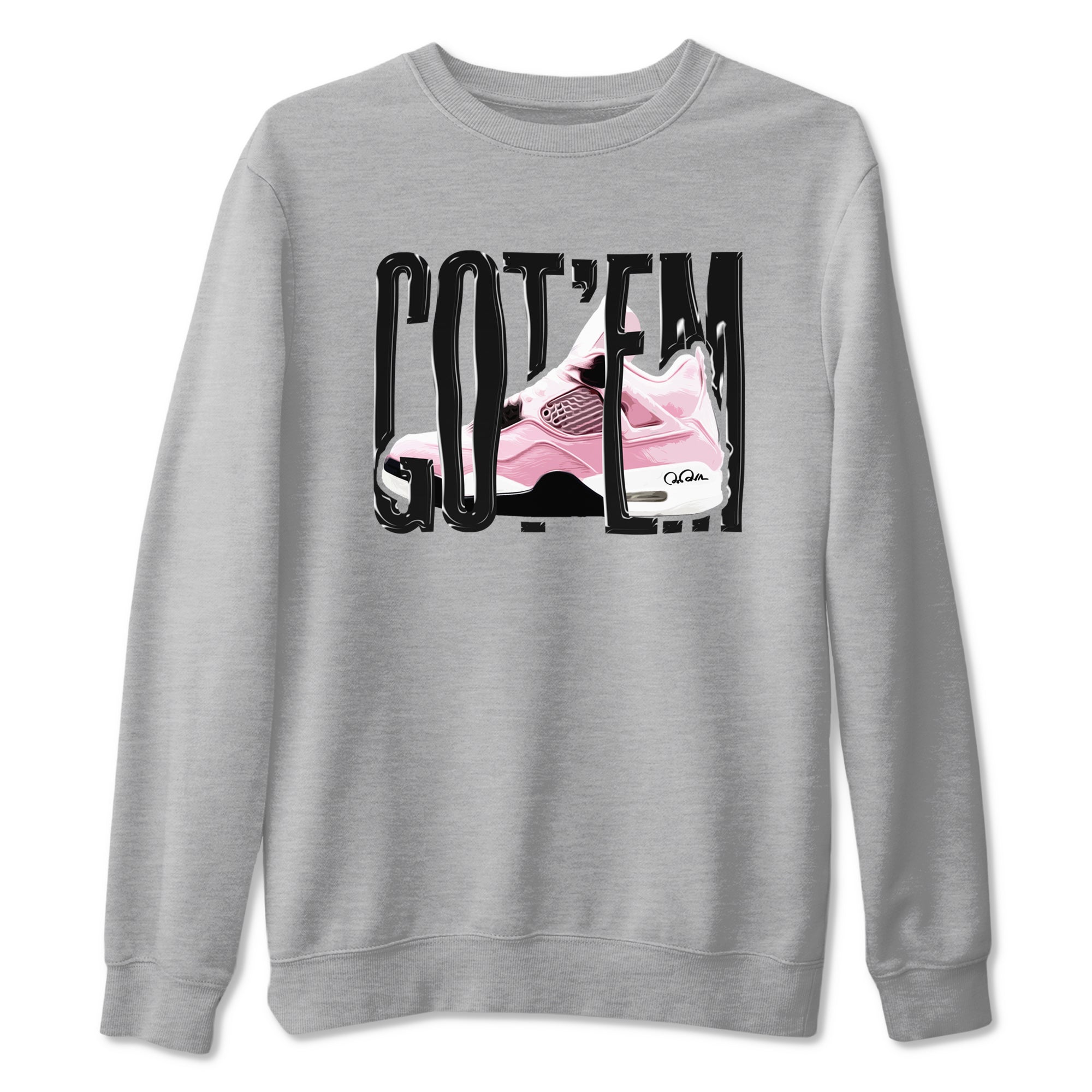 4s Retro Orchid shirts to match jordans Wiggling Gotem sneaker match tees Air Jordan 4 WMNS Orchid match shoes to clothes Drip Gear Zone unisex cotton Heather Grey 2 shirts