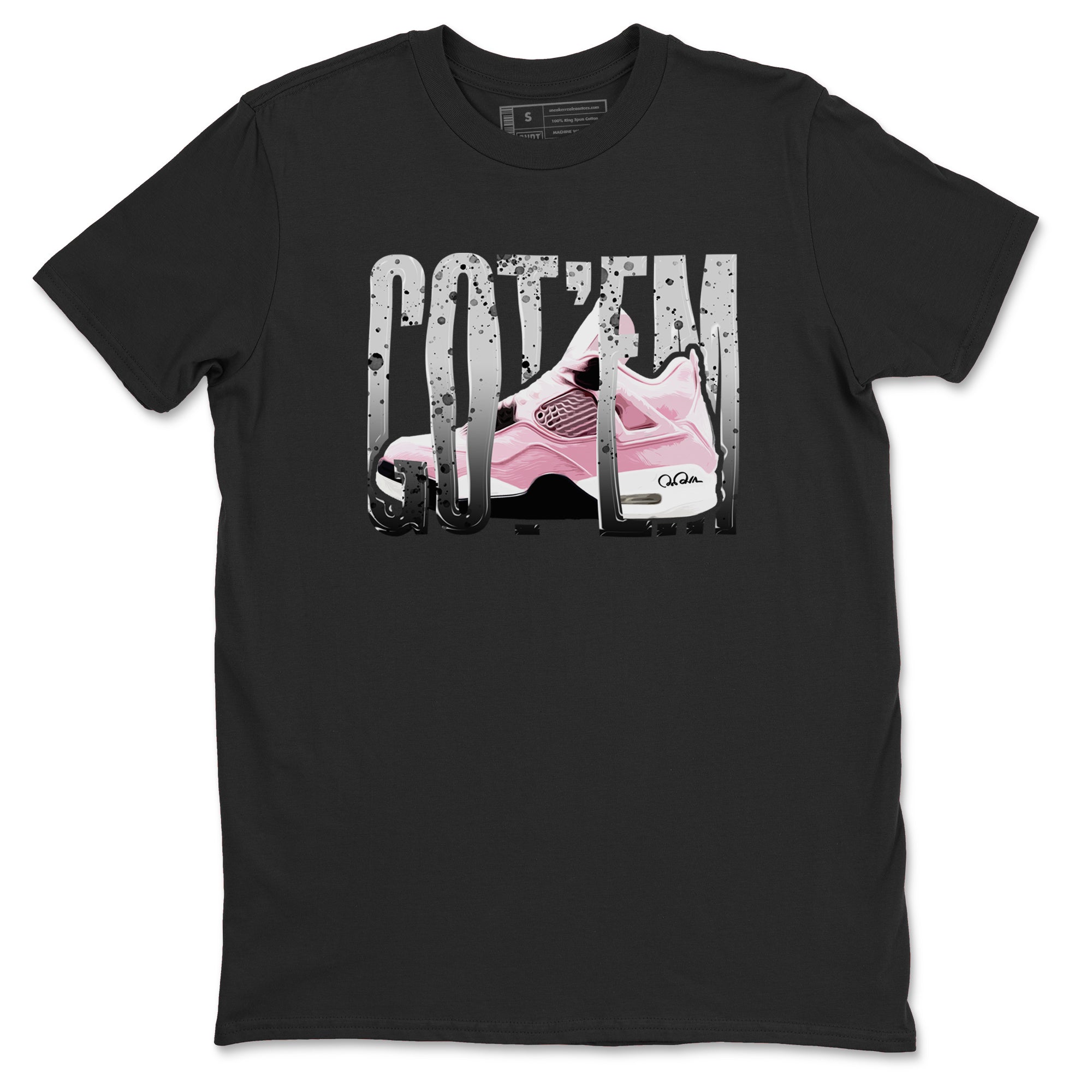 4s Retro Orchid shirts to match jordans Wiggling Gotem sneaker match tees Air Jordan 4 WMNS Orchid match shoes to clothes Drip Gear Zone unisex cotton Black 2 shirts