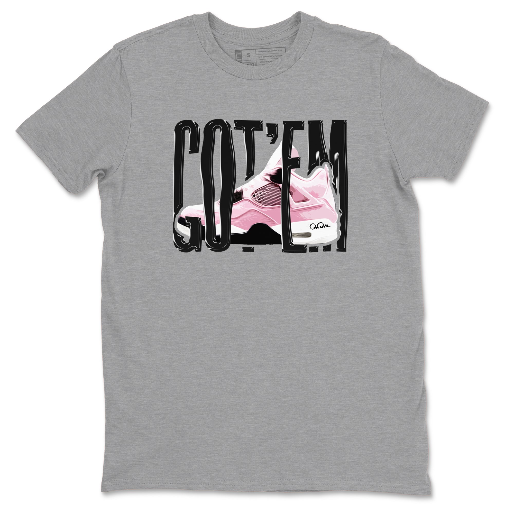 4s Retro Orchid shirts to match jordans Wiggling Gotem sneaker match tees Air Jordan 4 WMNS Orchid match shoes to clothes Drip Gear Zone unisex cotton Heather Grey 2 shirts