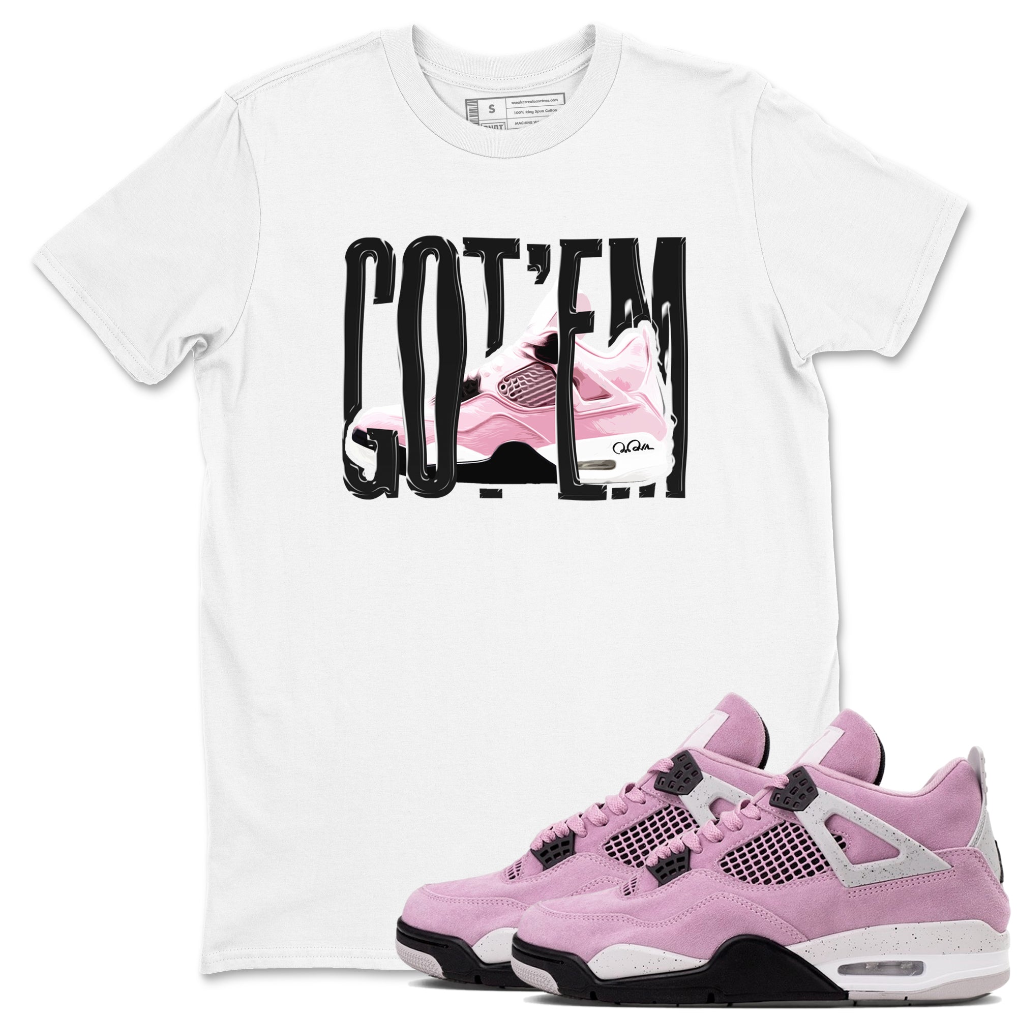 4s Retro Orchid shirts to match jordans Wiggling Gotem sneaker match tees Air Jordan 4 WMNS Orchid match shoes to clothes Drip Gear Zone unisex cotton White 1 shirts