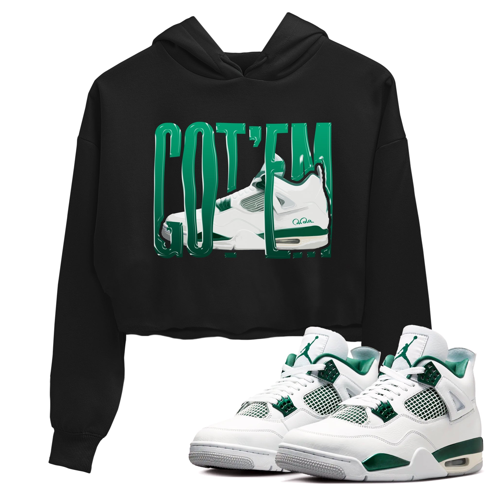 4s Oxidized Green shirts to match jordans Wiggling Gotem sneaker match tees Air Jordan 4 Oxidized Green Drip Gear Zone streetwear brand Black 1 crop tee