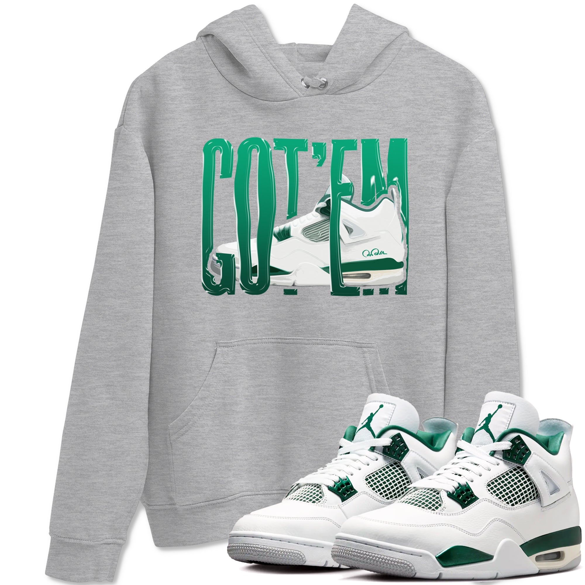4s Oxidized Green shirts to match jordans Wiggling Gotem sneaker match tees Air Jordan 4 Oxidized Green Drip Gear Zone streetwear brand Heather Grey 1 unisex cotton tee