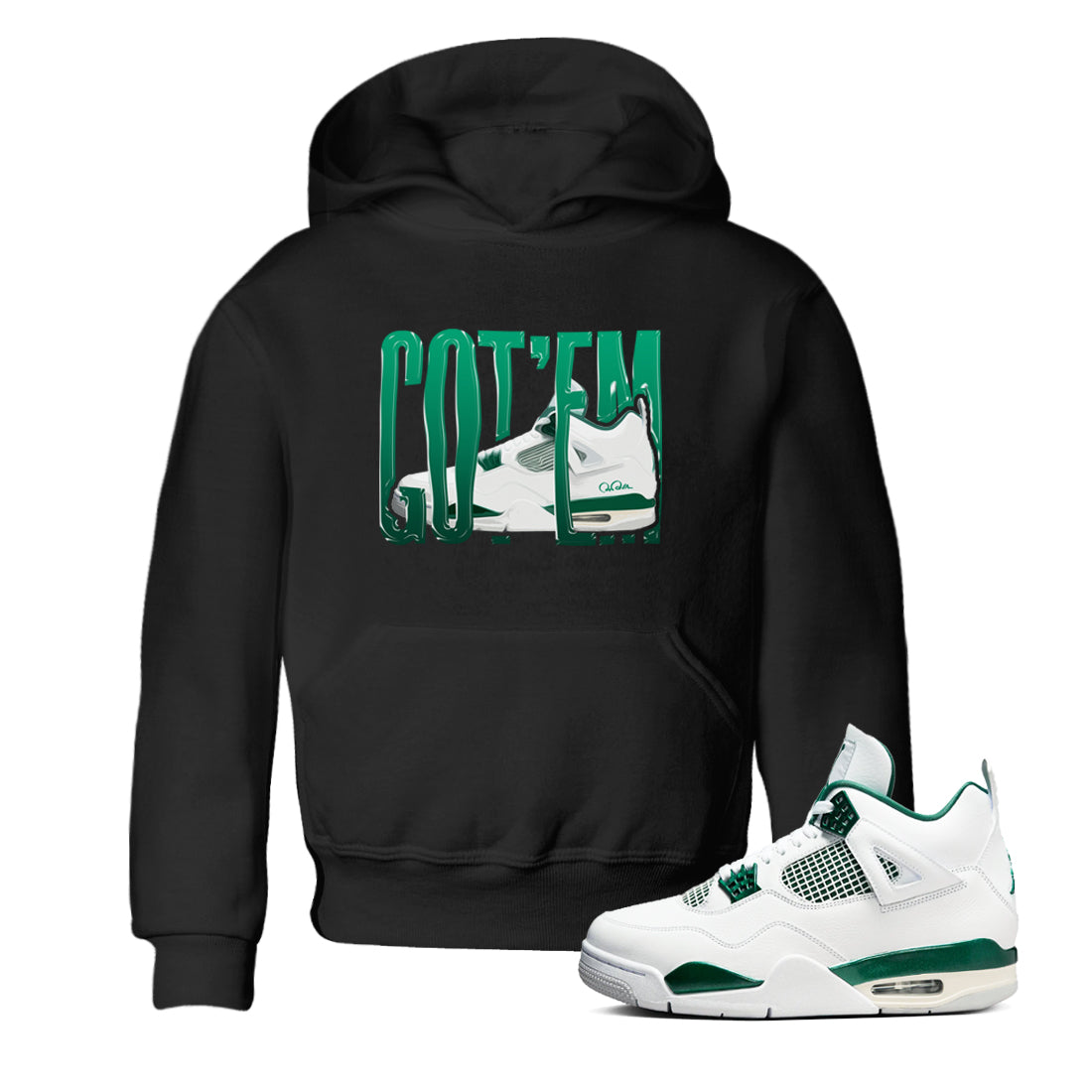 4s Oxidized Green shirts to match jordans Wiggling Gotem sneaker match tees Air Jordan 4 Oxidized Green Drip Gear Zone streetwear brand Baby and Youth Black 1 cotton tee