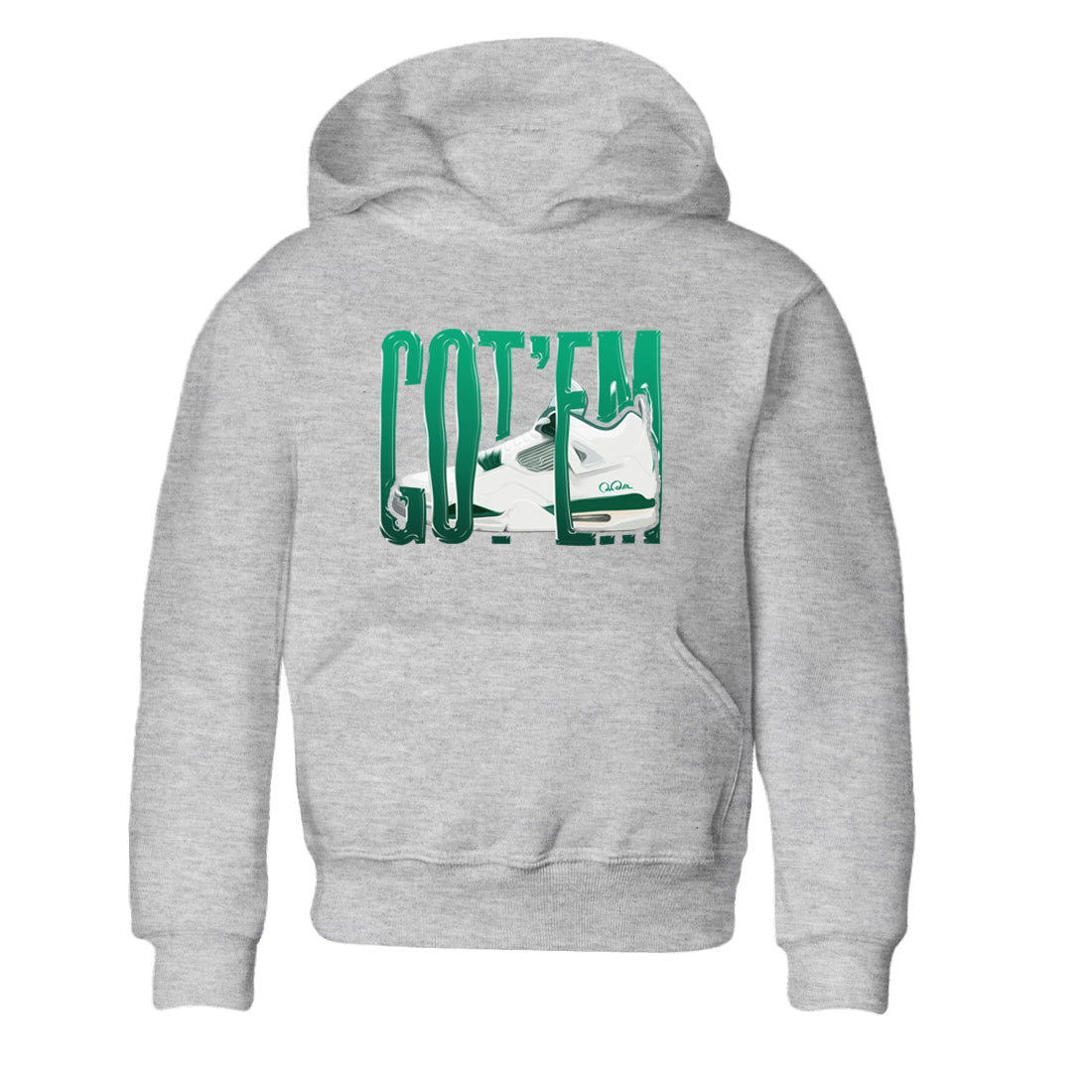 4s Oxidized Green shirts to match jordans Wiggling Gotem sneaker match tees Air Jordan 4 Oxidized Green Drip Gear Zone streetwear brand Baby and Youth Heather Grey 2 cotton tee