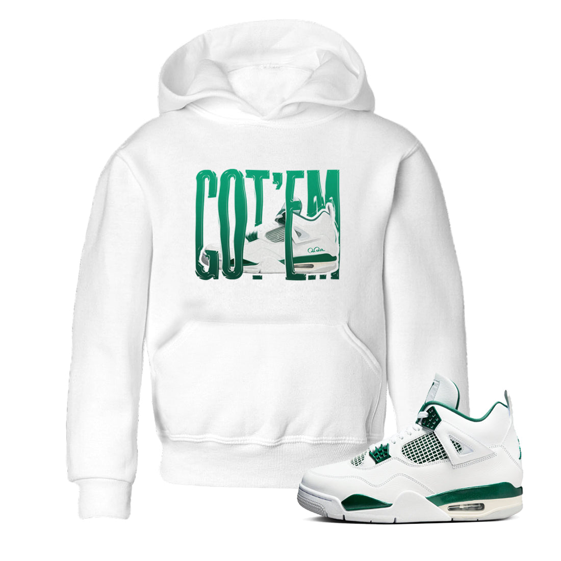 4s Oxidized Green shirts to match jordans Wiggling Gotem sneaker match tees Air Jordan 4 Oxidized Green Drip Gear Zone streetwear brand Baby and Youth White 1 cotton tee