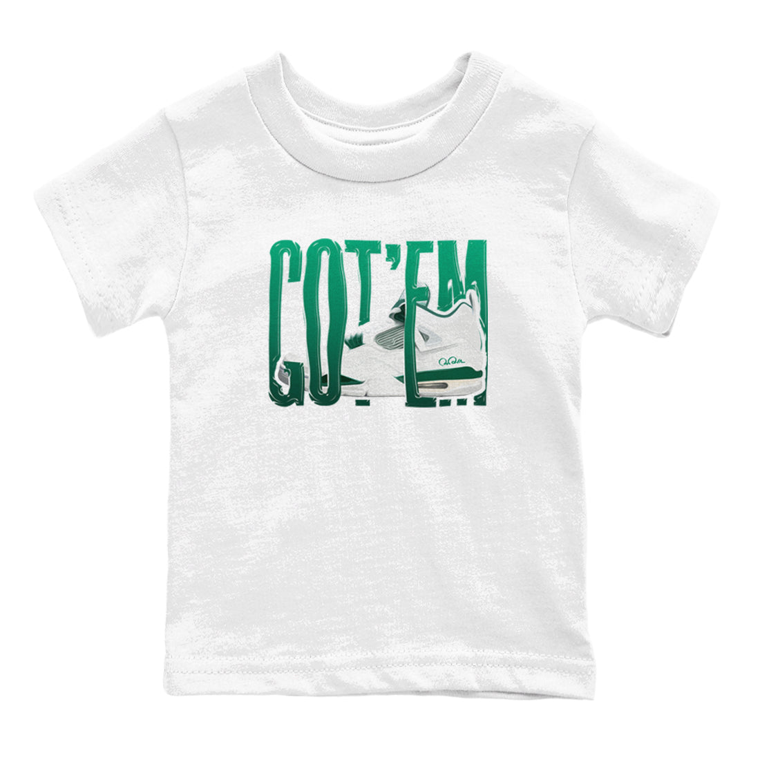 4s Oxidized Green shirts to match jordans Wiggling Gotem sneaker match tees Air Jordan 4 Oxidized Green Drip Gear Zone streetwear brand Baby and Youth White 2 cotton tee