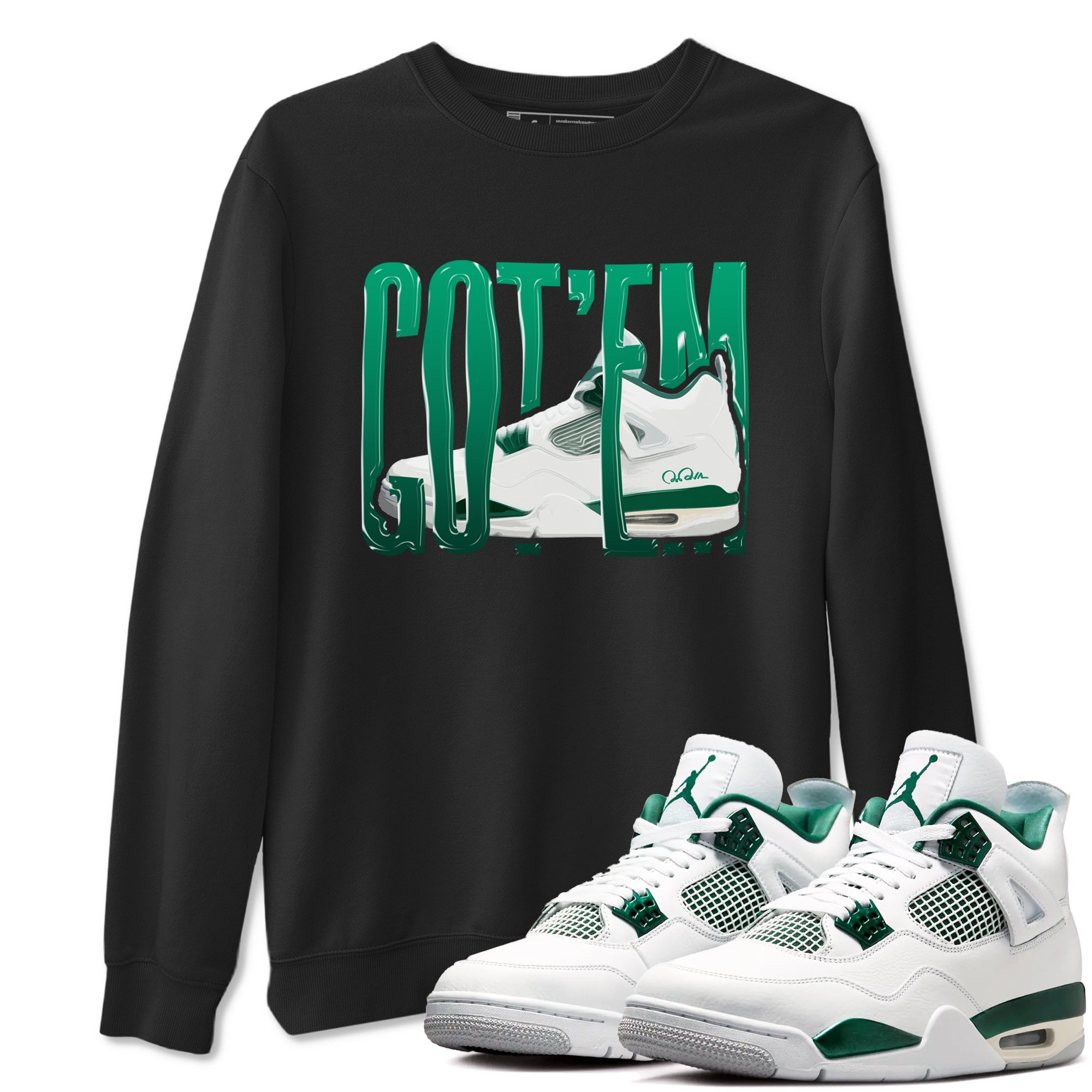 4s Oxidized Green shirts to match jordans Wiggling Gotem sneaker match tees Air Jordan 4 Oxidized Green Drip Gear Zone streetwear brand Black 1 unisex cotton tee