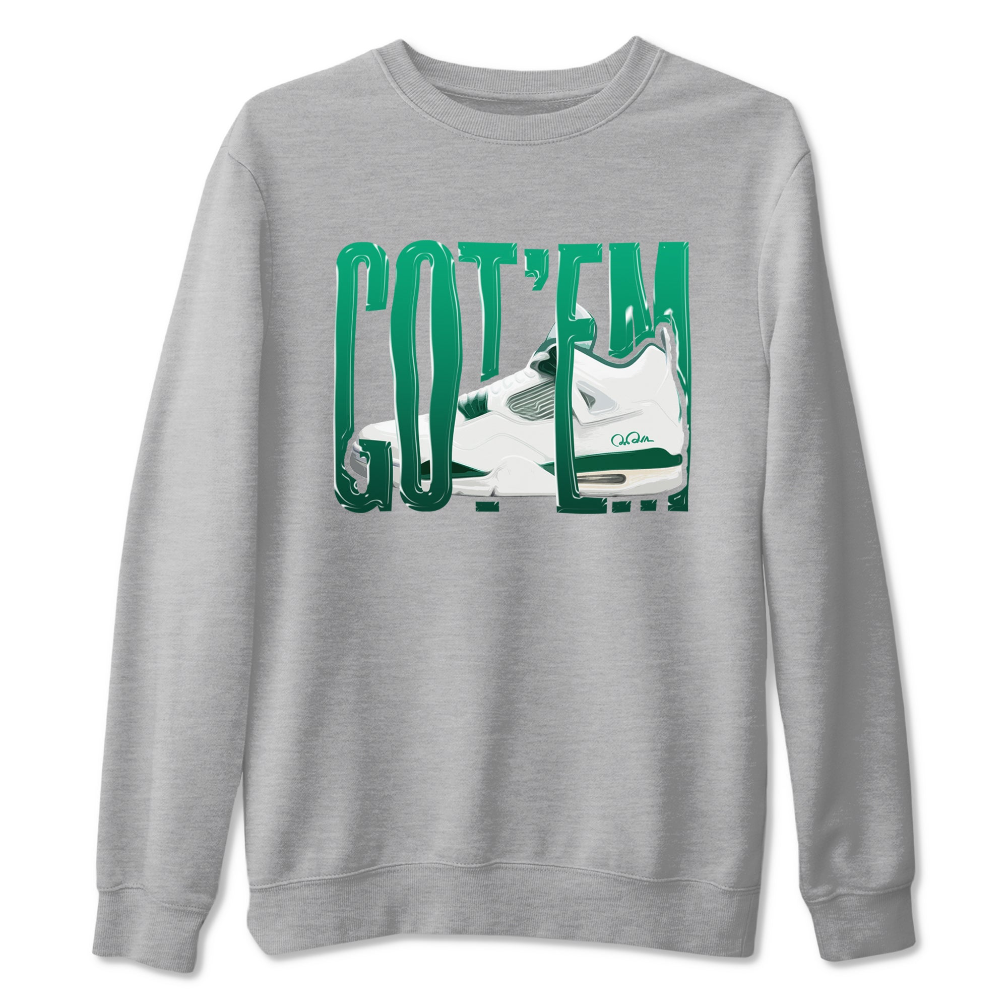 4s Oxidized Green shirts to match jordans Wiggling Gotem sneaker match tees Air Jordan 4 Oxidized Green Drip Gear Zone streetwear brand Heather Grey 2 unisex cotton tee