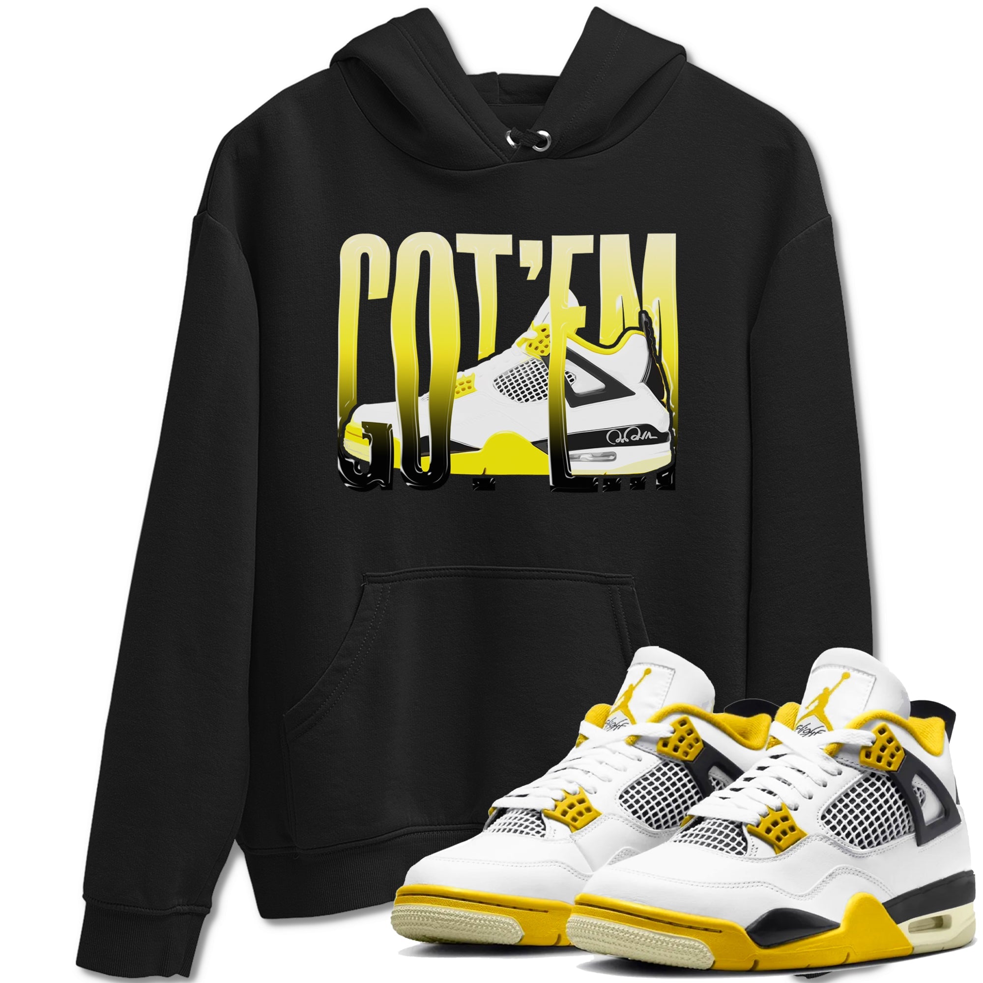 AJ4 Vivid Sulfur shirt to match jordans Wiggling Gotem sneaker tees Air Jordan 4 Vivid Sulfur Drip Gear Zone unisex cotton Black 1 crew neck shirt