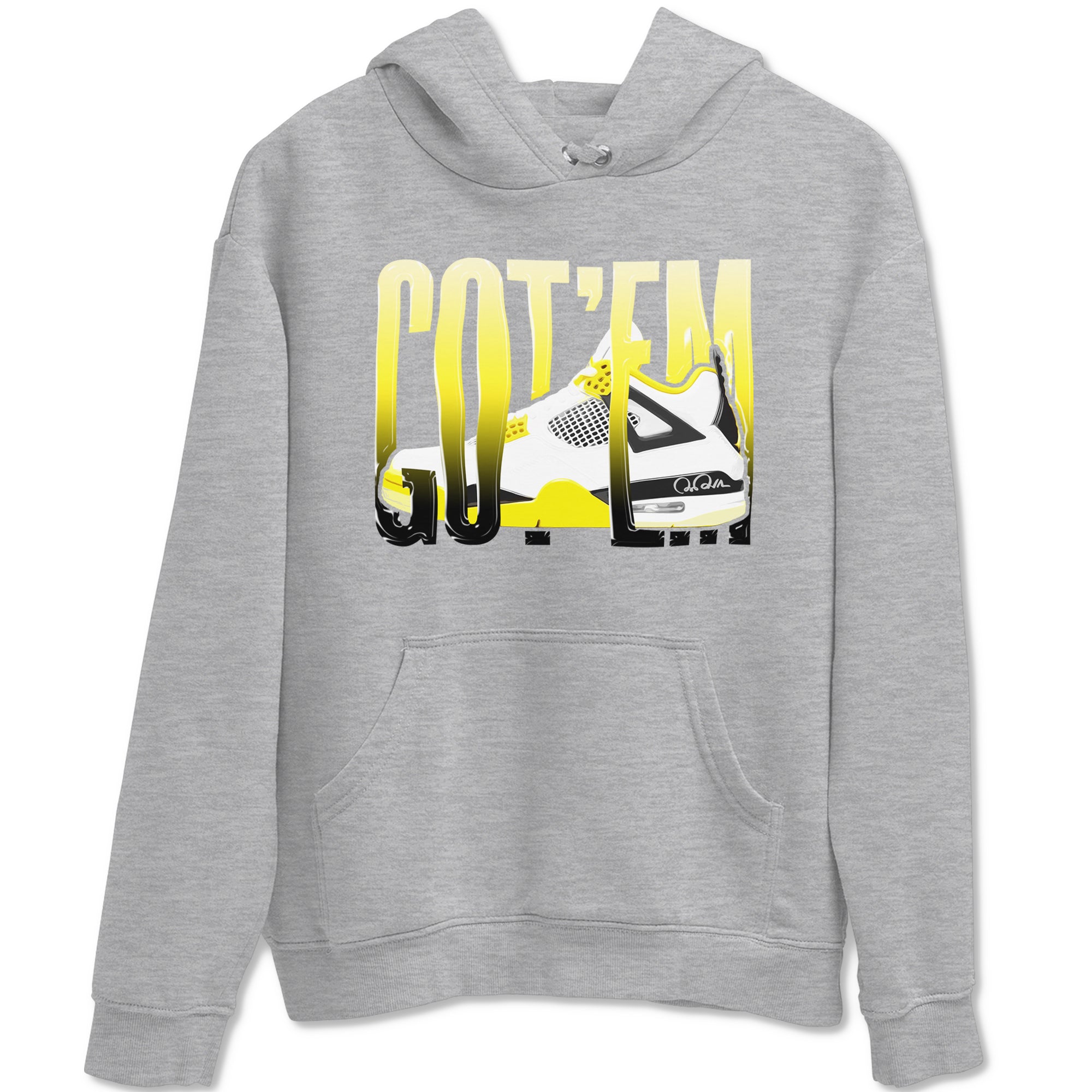 AJ4 Vivid Sulfur shirt to match jordans Wiggling Gotem sneaker tees Air Jordan 4 Vivid Sulfur Drip Gear Zone unisex cotton Heather Grey 2 crew neck shirt