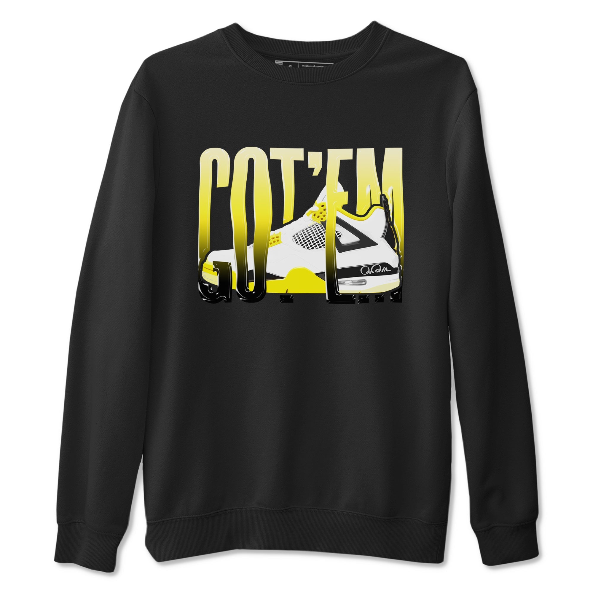 AJ4 Vivid Sulfur shirt to match jordans Wiggling Gotem sneaker tees Air Jordan 4 Vivid Sulfur Drip Gear Zone unisex cotton Black 2 crew neck shirt
