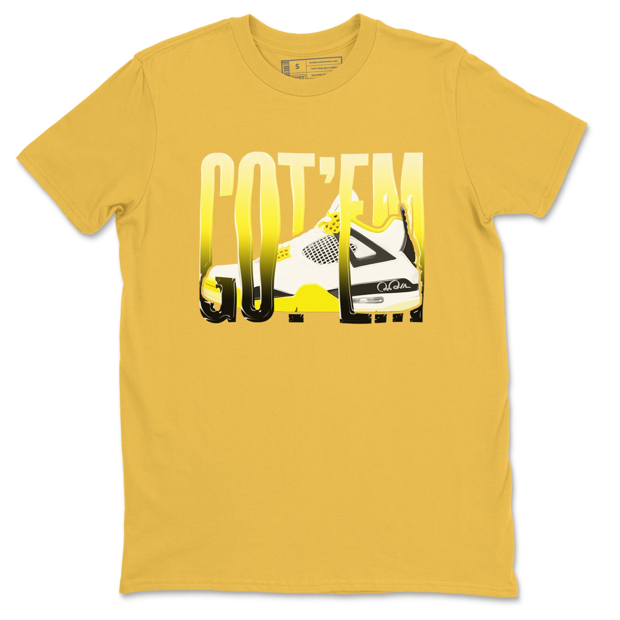 AJ4 Vivid Sulfur shirt to match jordans Wiggling Gotem sneaker tees Air Jordan 4 Vivid Sulfur Drip Gear Zone unisex cotton Daisy 2 crew neck shirt