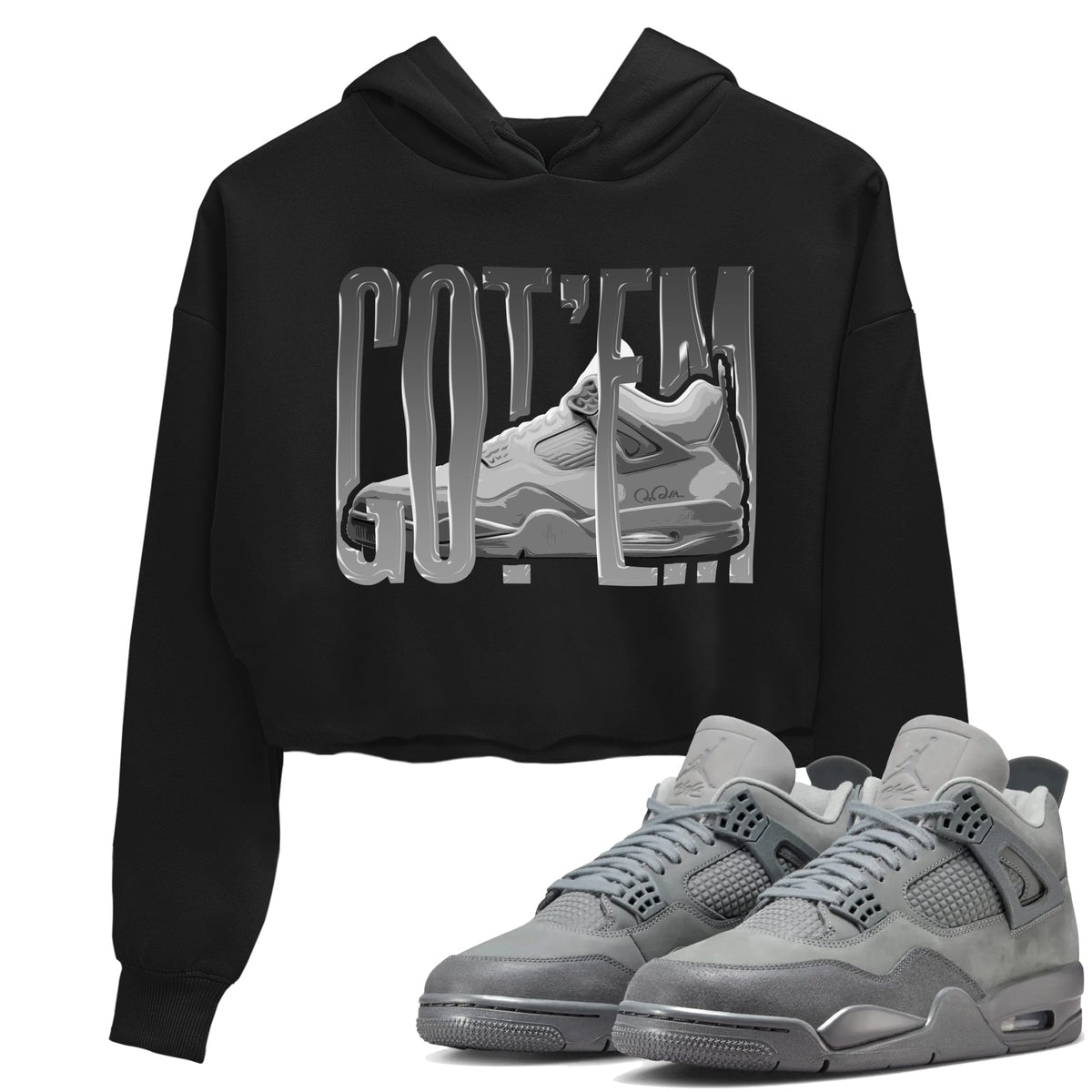 4s Wet Cement shirts to match jordans Wiggling Gotem sneaker match tees Air Jordan 4 SE Wet Cement Drip Gear Zone unisex cotton Black 1 Crop Shirts