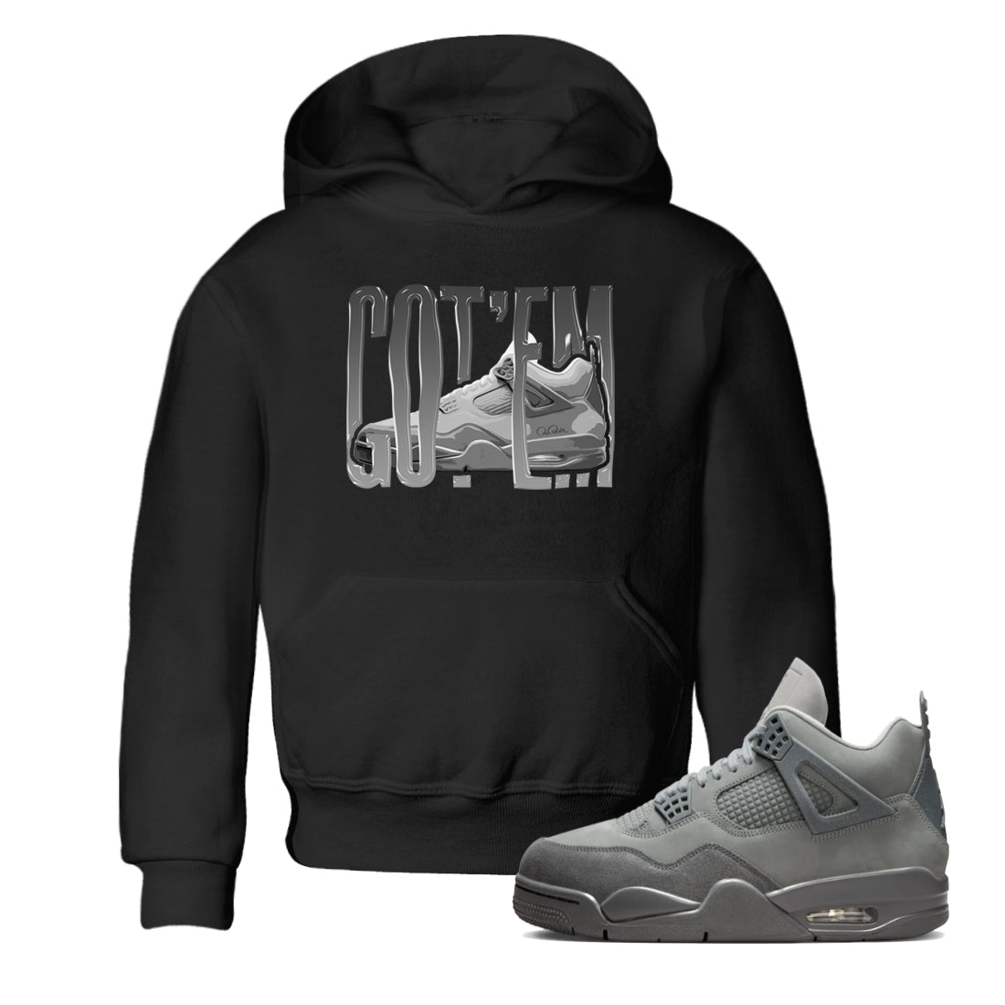 4s Wet Cement shirts to match jordans Wiggling Gotem sneaker match tees Air Jordan 4 SE Wet Cement Drip Gear Zone Youth Baby Black 1 crew neck shirts