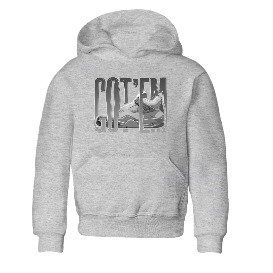 4s Wet Cement shirts to match jordans Wiggling Gotem sneaker match tees Air Jordan 4 SE Wet Cement Drip Gear Zone Youth Baby Heather Grey 2 crew neck shirts
