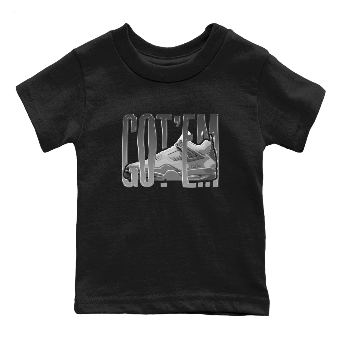 4s Wet Cement shirts to match jordans Wiggling Gotem sneaker match tees Air Jordan 4 SE Wet Cement Drip Gear Zone Youth Baby Black 2 crew neck shirts