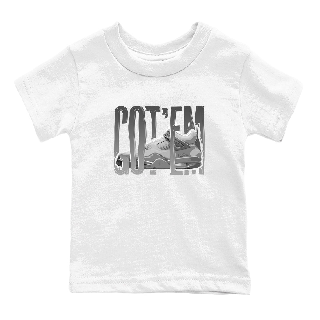 4s Wet Cement shirts to match jordans Wiggling Gotem sneaker match tees Air Jordan 4 SE Wet Cement Drip Gear Zone Youth Baby White 2 crew neck shirts