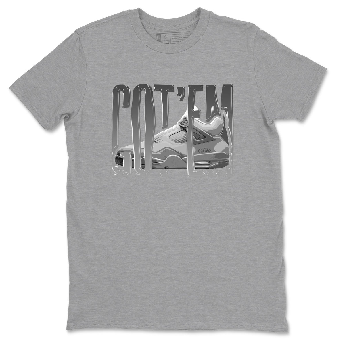 4s Wet Cement shirts to match jordans Wiggling Gotem sneaker match tees Air Jordan 4 SE Wet Cement Drip Gear Zone unisex cotton Heather Grey 2 crew neck shirts