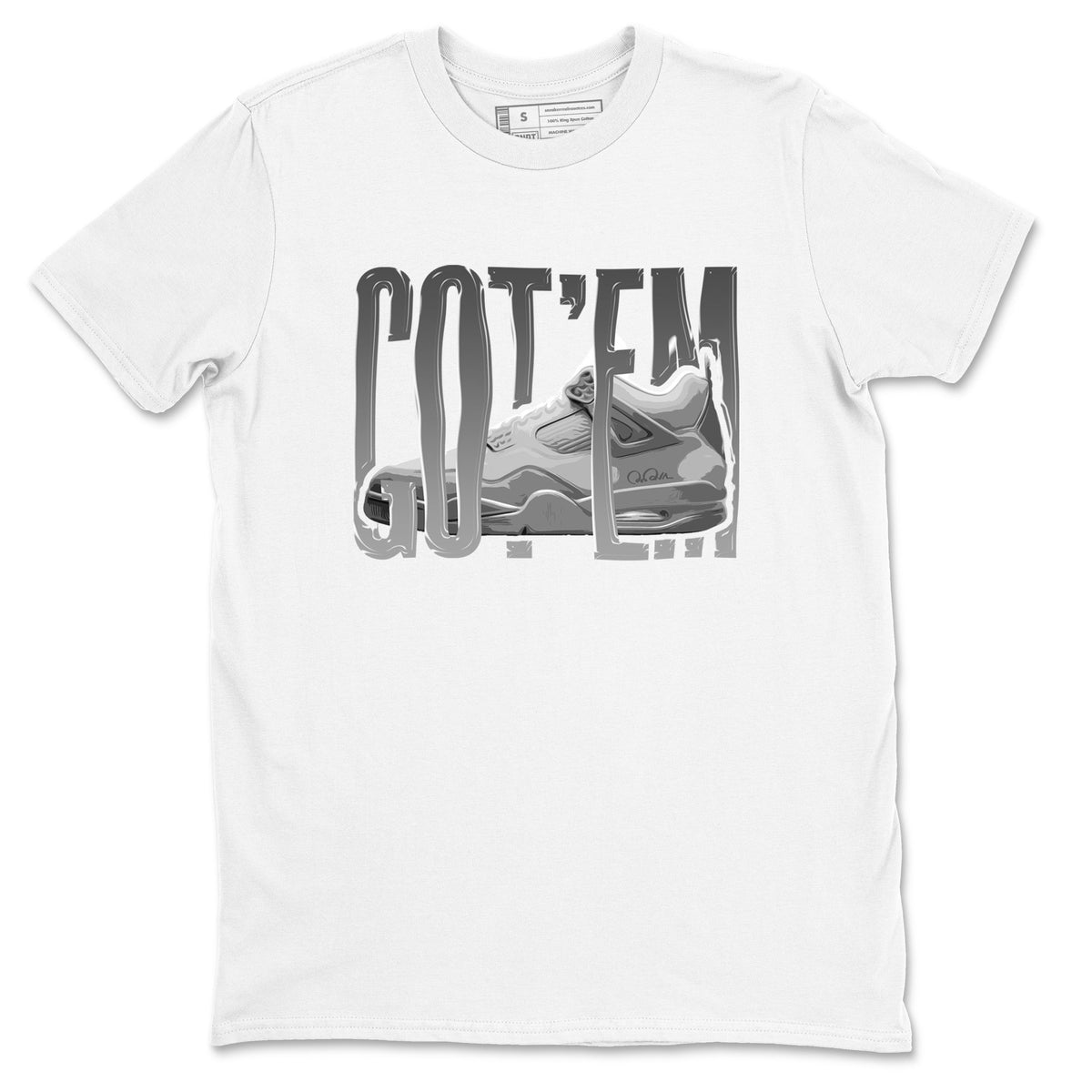 4s Wet Cement shirts to match jordans Wiggling Gotem sneaker match tees Air Jordan 4 SE Wet Cement Drip Gear Zone unisex cotton White 2 crew neck shirts