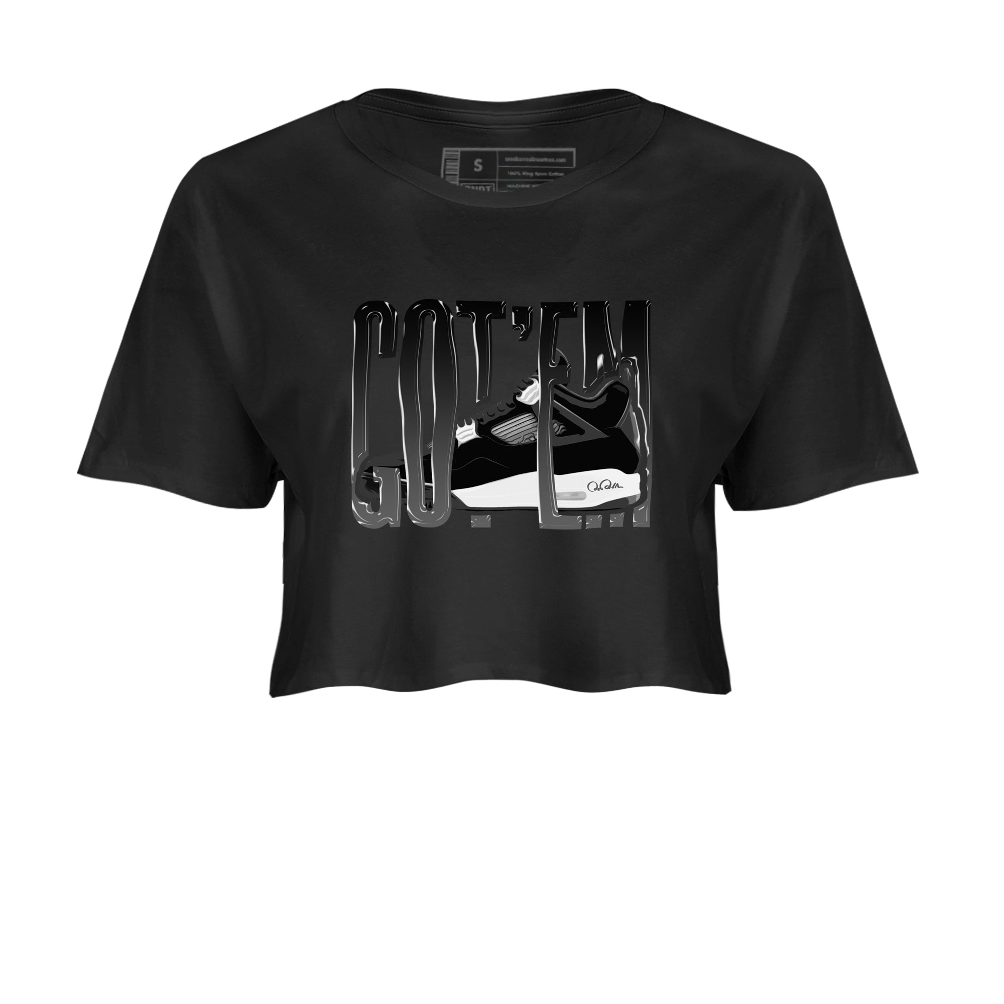 4s White Thunder shirts to match jordans Wiggling Gotem sneaker match tees Air Jordan 4 White Thunder Drip Gear Zone unisex cotton Black 2 Crop Shirts