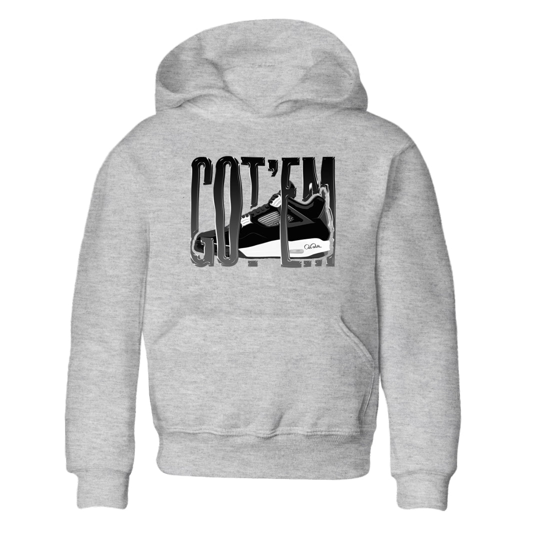 4s White Thunder shirts to match jordans Wiggling Gotem sneaker match tees Air Jordan 4 White Thunder Drip Gear Zone Youth Baby Heather Grey 2 crew neck shirts
