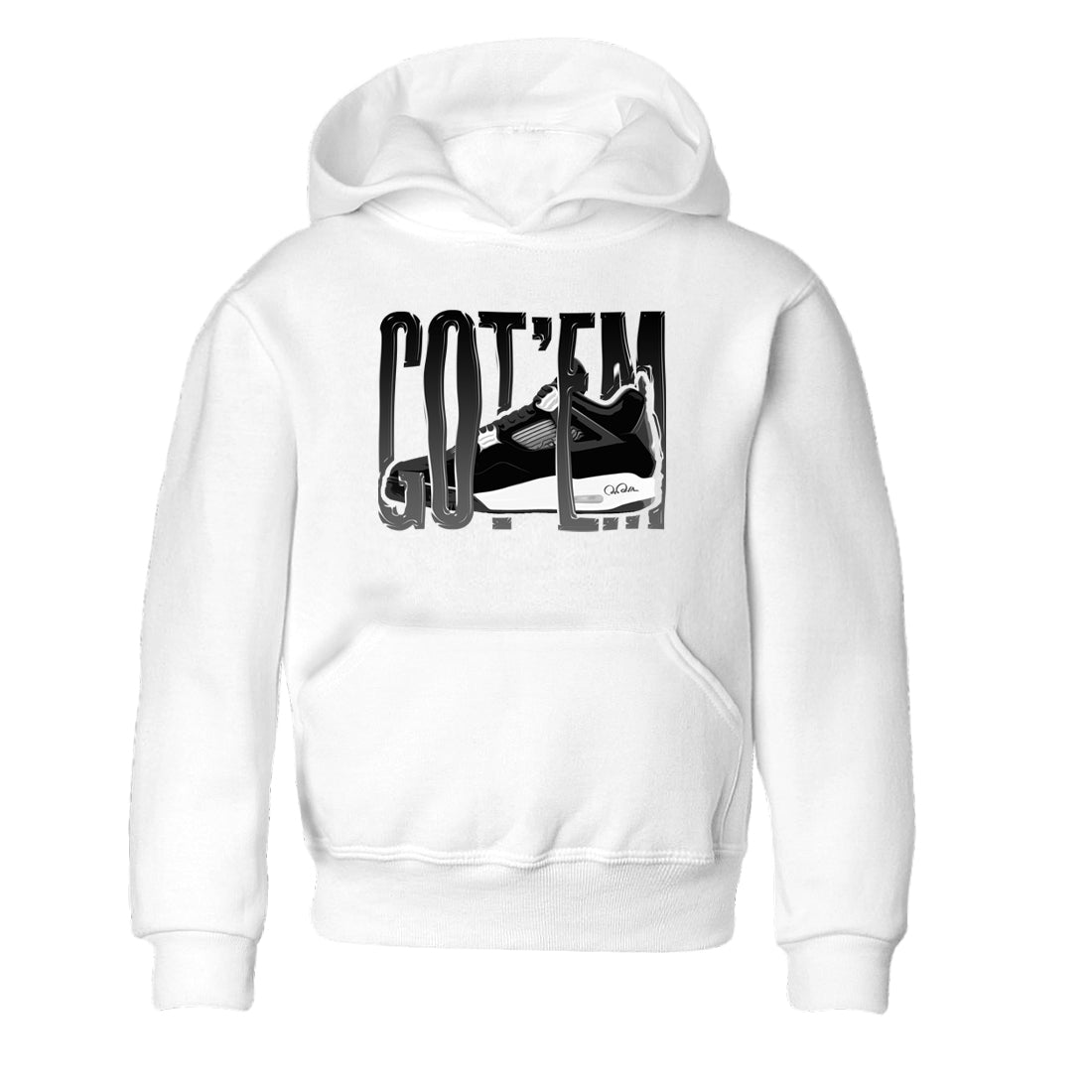 4s White Thunder shirts to match jordans Wiggling Gotem sneaker match tees Air Jordan 4 White Thunder Drip Gear Zone Youth Baby White 2 crew neck shirts