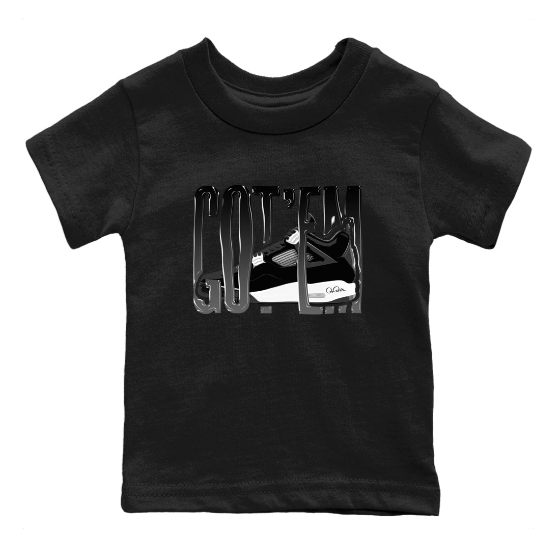 4s White Thunder shirts to match jordans Wiggling Gotem sneaker match tees Air Jordan 4 White Thunder Drip Gear Zone Youth Baby Black 2 crew neck shirts