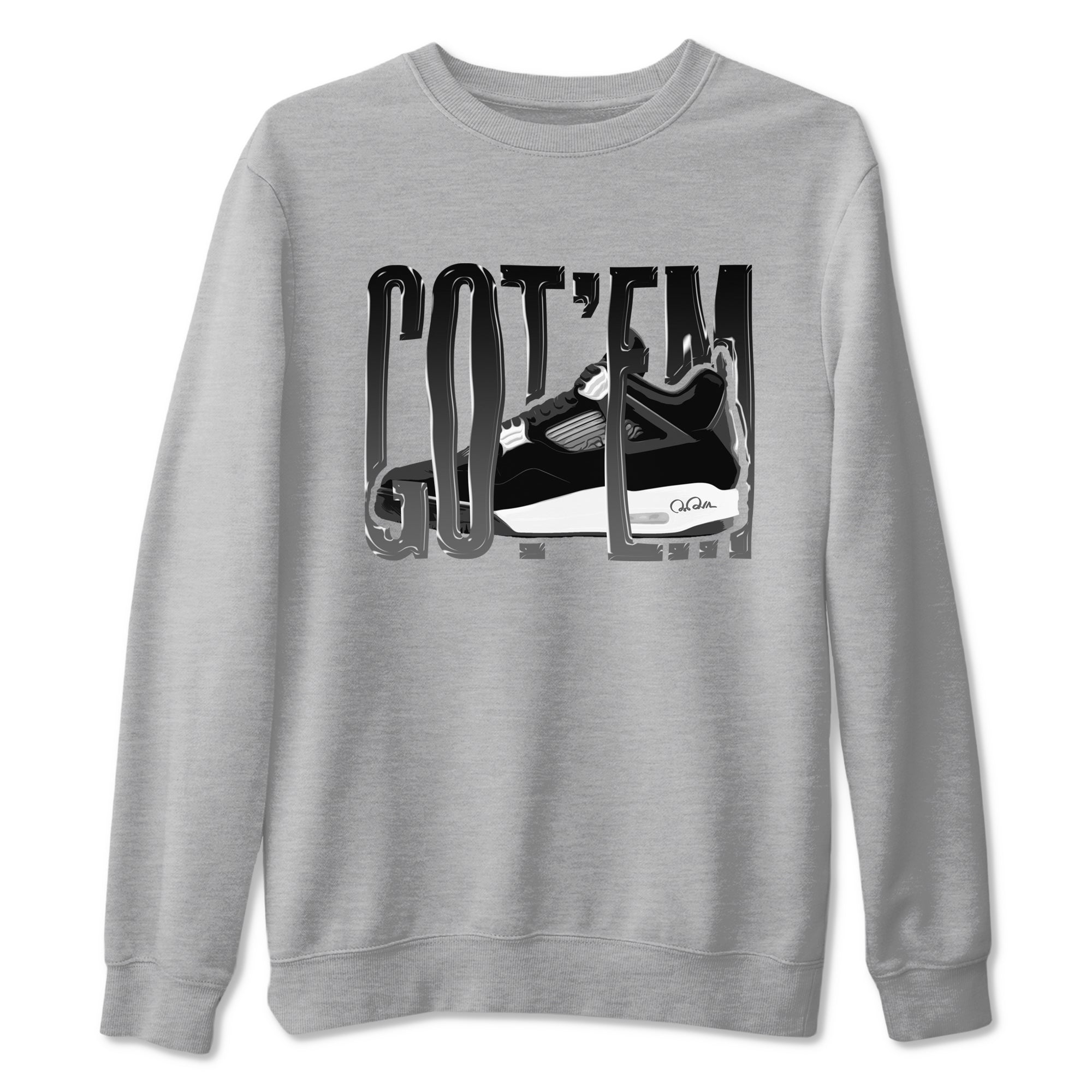 4s White Thunder shirts to match jordans Wiggling Gotem sneaker match tees Air Jordan 4 White Thunder Drip Gear Zone unisex cotton Heather Grey 2 crew neck shirts