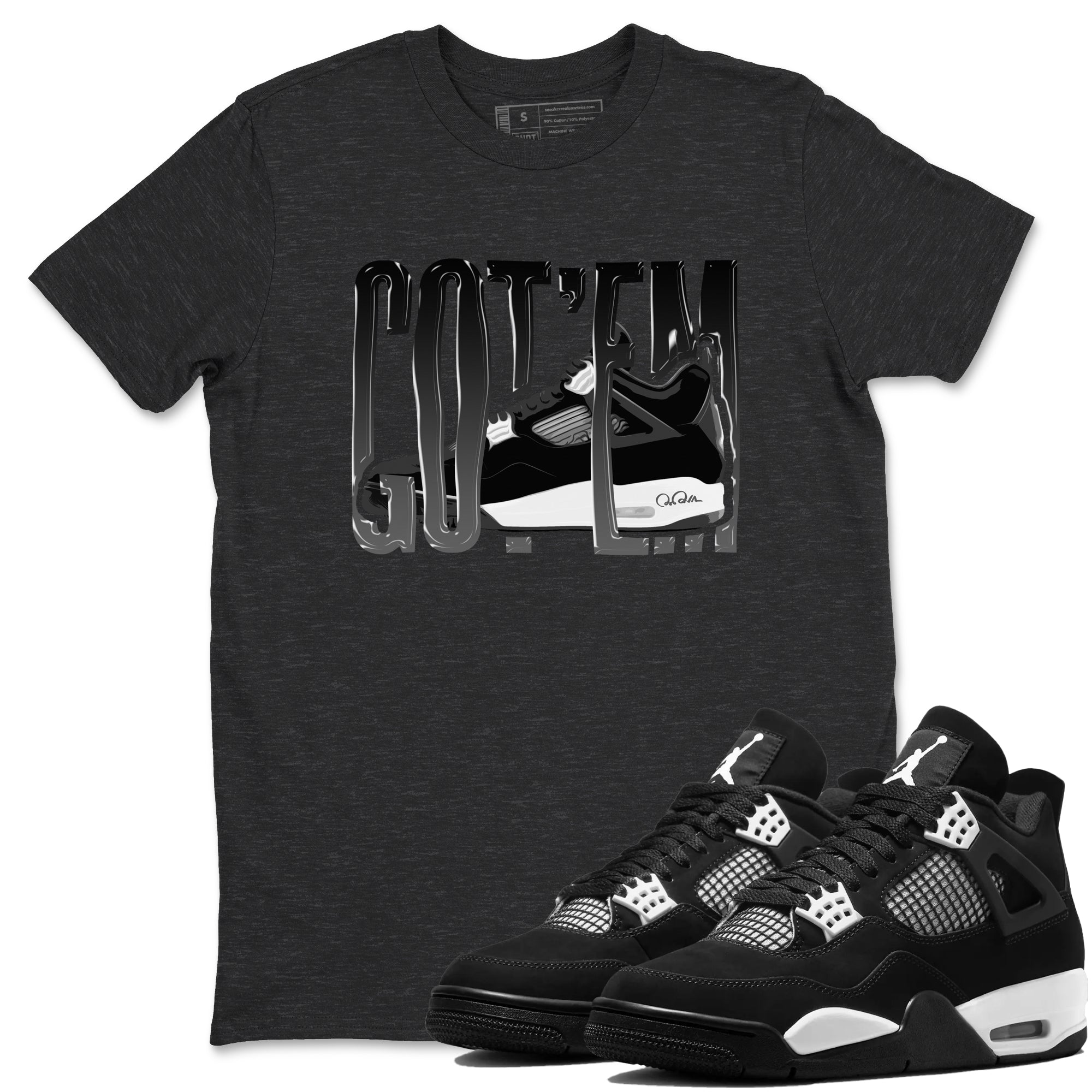 4s White Thunder shirts to match jordans Wiggling Gotem sneaker match tees Air Jordan 4 White Thunder Drip Gear Zone unisex cotton Charcoal Heather 1 crew neck shirts