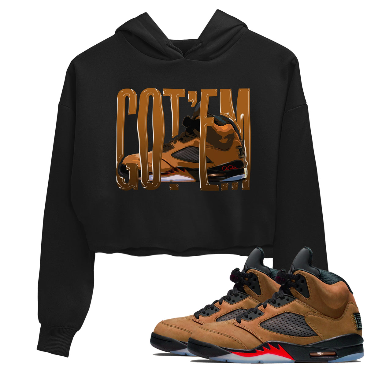 5s Archaeo Brown shirts to match jordans Wiggling Gotem sneaker match tees Air Jordan 5 Archaeo Brown match shoes to clothes Drip Gear Zone unisex cotton Black 1 crop tee