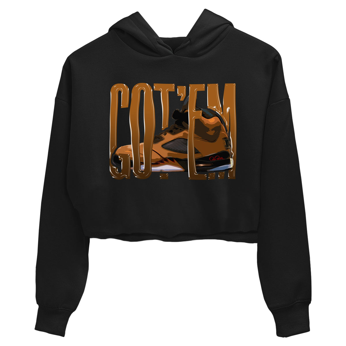 5s Archaeo Brown shirts to match jordans Wiggling Gotem sneaker match tees Air Jordan 5 Archaeo Brown match shoes to clothes Drip Gear Zone unisex cotton Black 2 crop tee
