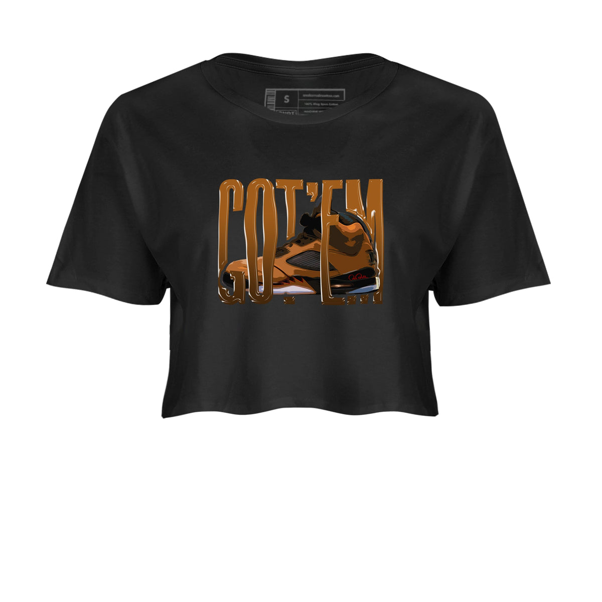 5s Archaeo Brown shirts to match jordans Wiggling Gotem sneaker match tees Air Jordan 5 Archaeo Brown match shoes to clothes Drip Gear Zone unisex cotton Black 2 crop tee