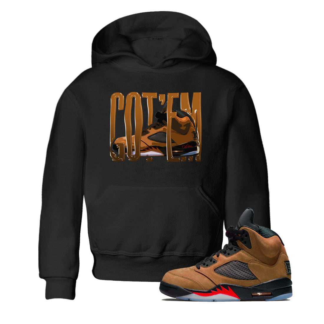 5s Archaeo Brown shirts to match jordans Wiggling Gotem sneaker match tees Air Jordan 5 Archaeo Brown match shoes to clothes Drip Gear Zone Youth Baby Black 1 tee
