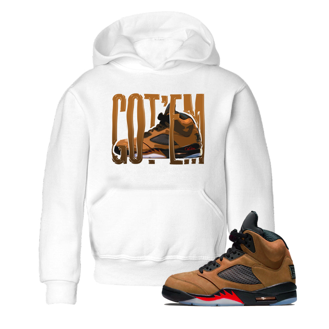 5s Archaeo Brown shirts to match jordans Wiggling Gotem sneaker match tees Air Jordan 5 Archaeo Brown match shoes to clothes Drip Gear Zone Youth Baby White 1 tee