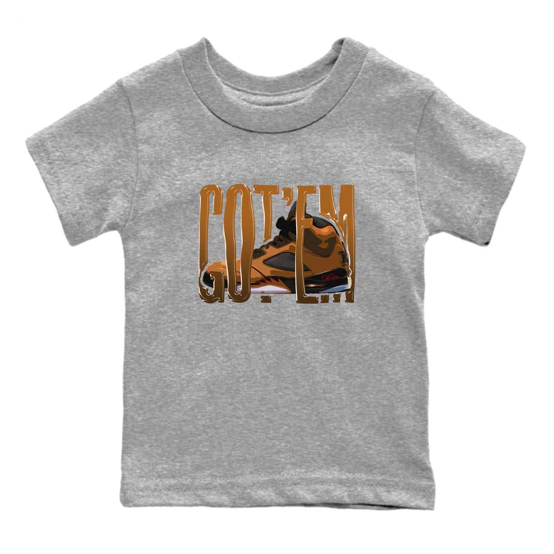 5s Archaeo Brown shirts to match jordans Wiggling Gotem sneaker match tees Air Jordan 5 Archaeo Brown match shoes to clothes Drip Gear Zone Youth Baby Heather Grey 2 tee