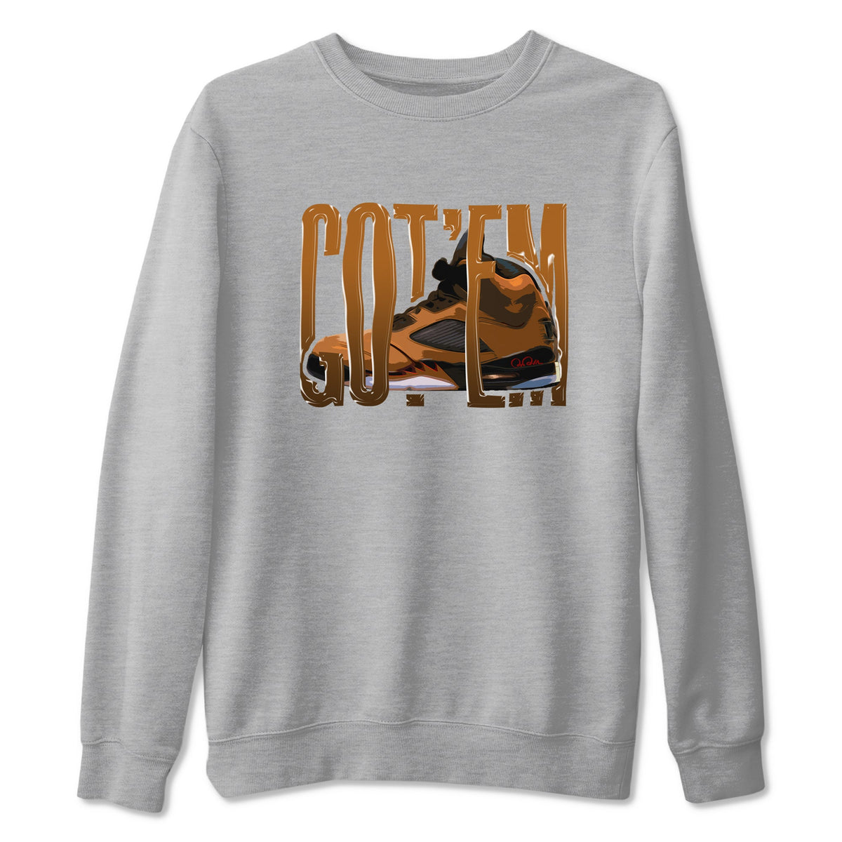 5s Archaeo Brown shirts to match jordans Wiggling Gotem sneaker match tees Air Jordan 5 Archaeo Brown match shoes to clothes Drip Gear Zone unisex cotton Heather Grey 2 shirts