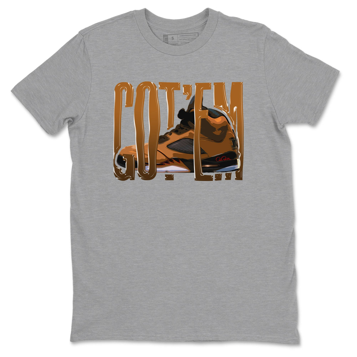 5s Archaeo Brown shirts to match jordans Wiggling Gotem sneaker match tees Air Jordan 5 Archaeo Brown match shoes to clothes Drip Gear Zone unisex cotton Heather Grey 2 shirts