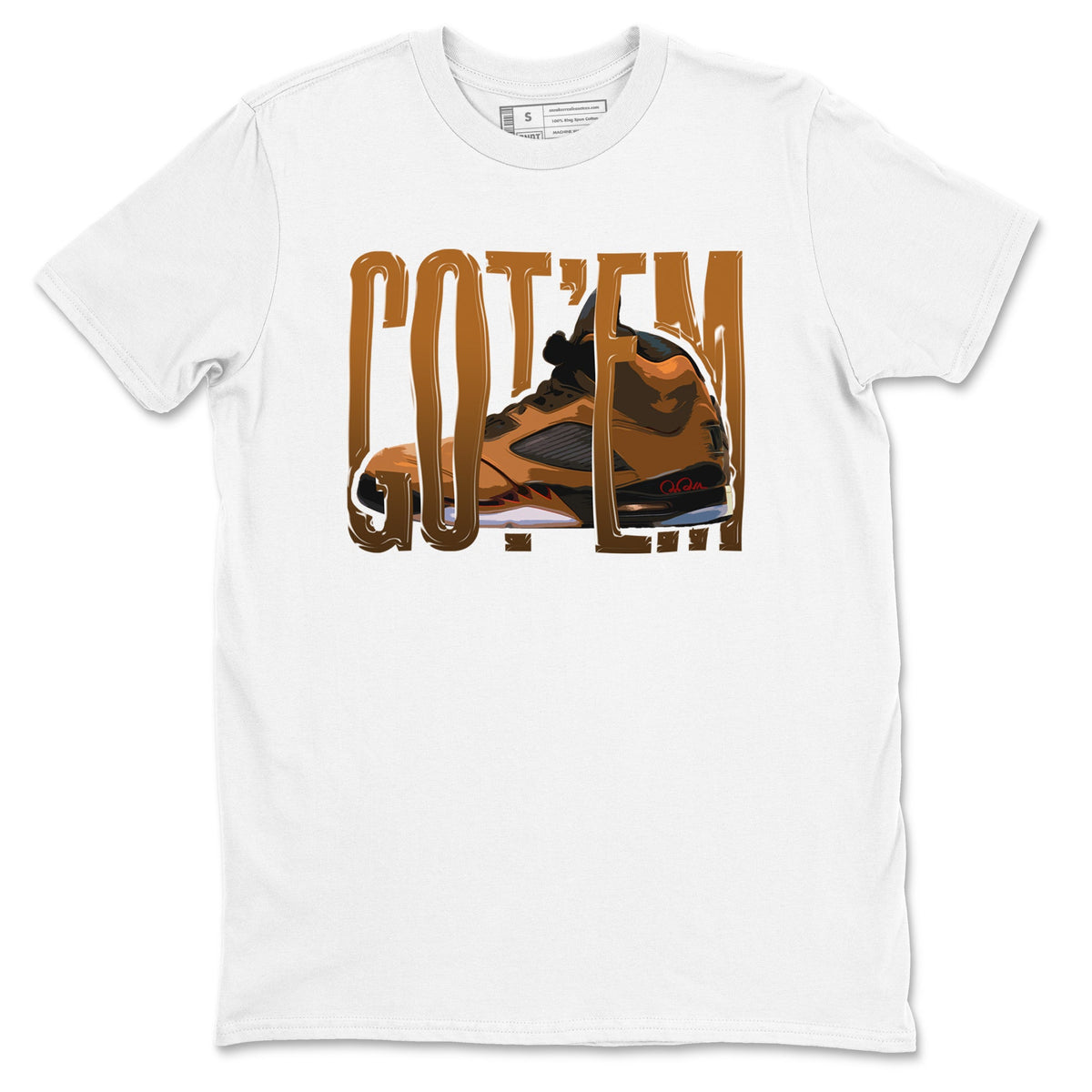 5s Archaeo Brown shirts to match jordans Wiggling Gotem sneaker match tees Air Jordan 5 Archaeo Brown match shoes to clothes Drip Gear Zone unisex cotton White 2 shirts