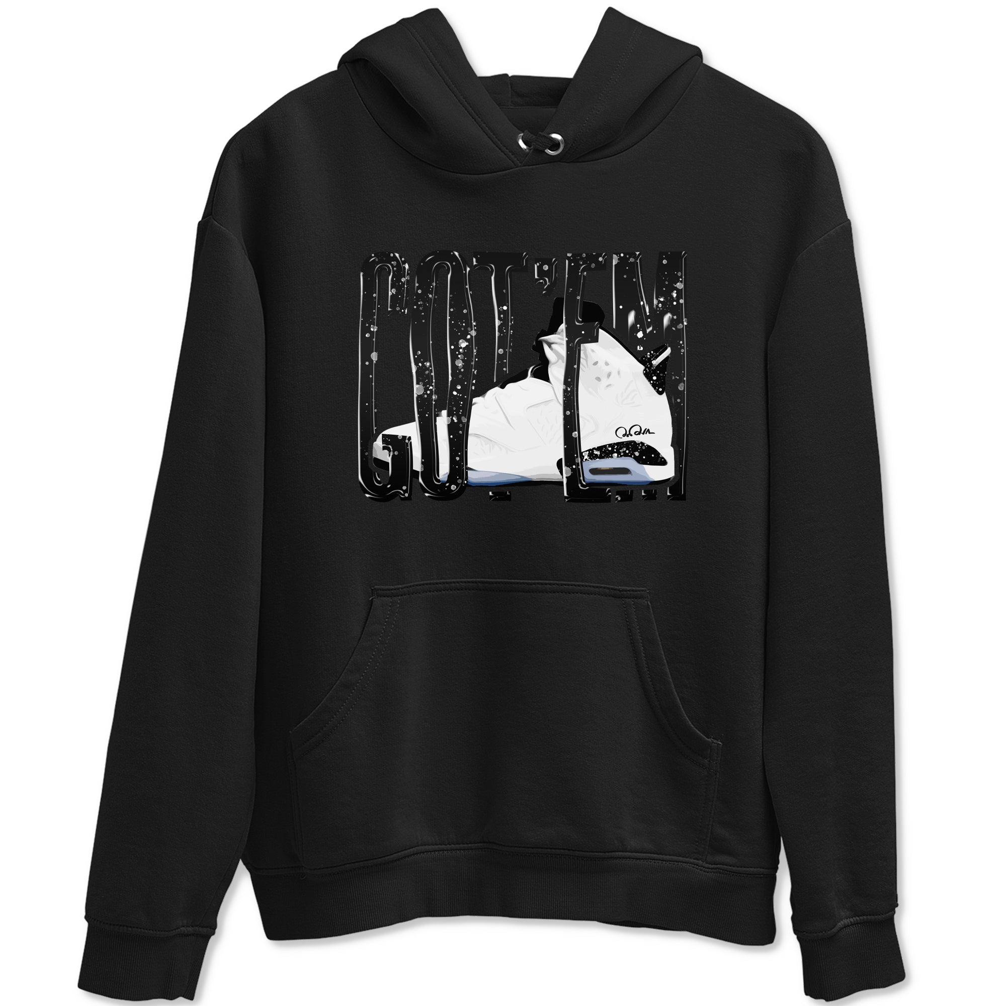 AJ6 White Black shirts to match jordans Wiggling Gotem sneaker match tees Air Jordan 6 White Black Drip Gear Zone streetwear brand Black 2 unisex cotton tee