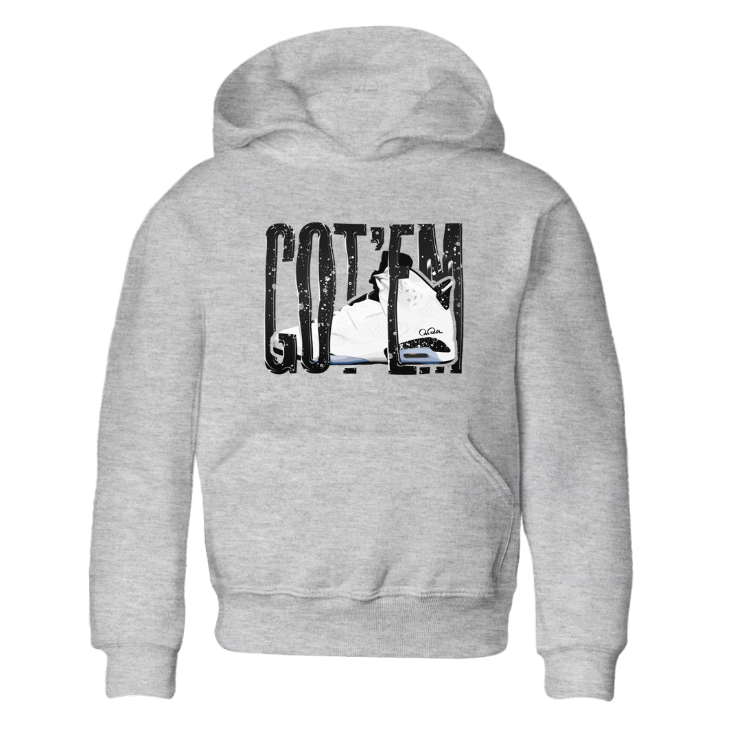 AJ6 White Black shirts to match jordans Wiggling Gotem sneaker match tees Air Jordan 6 White Black Drip Gear Zone streetwear brand Baby and Youth Heather Grey 2 cotton tee